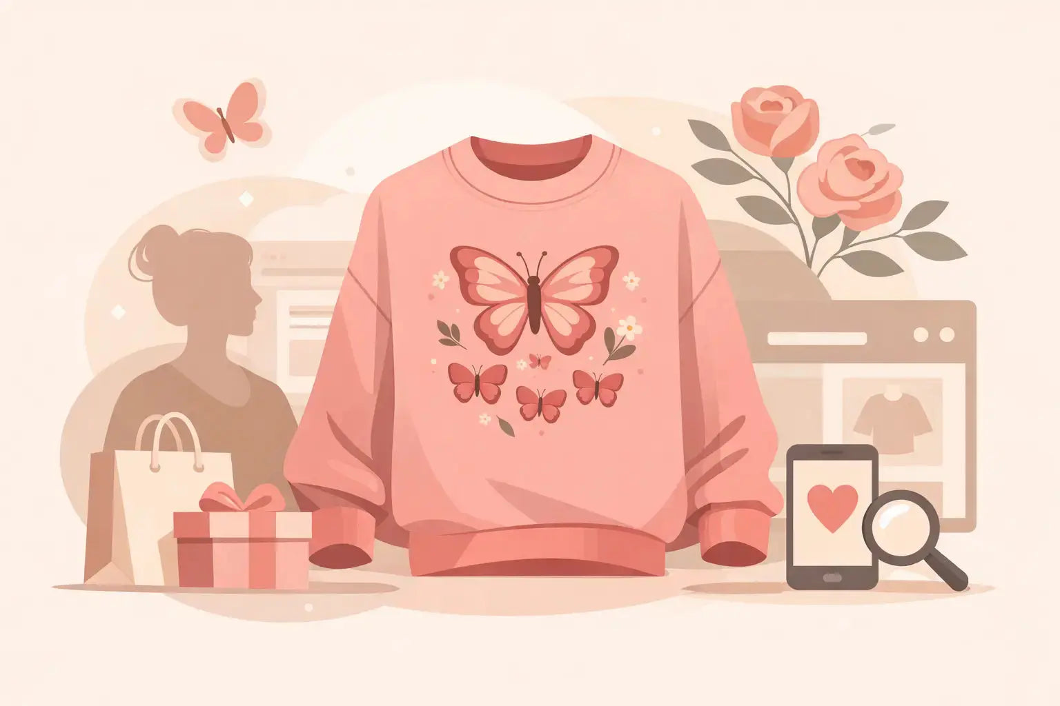 Why a Mama Butterfly Rose Sweatshirt Works