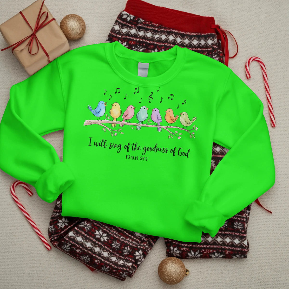 I will sing of the Goodness of God Birds Christian Sweatshirt -psalm 89:1 DuoCreationZ