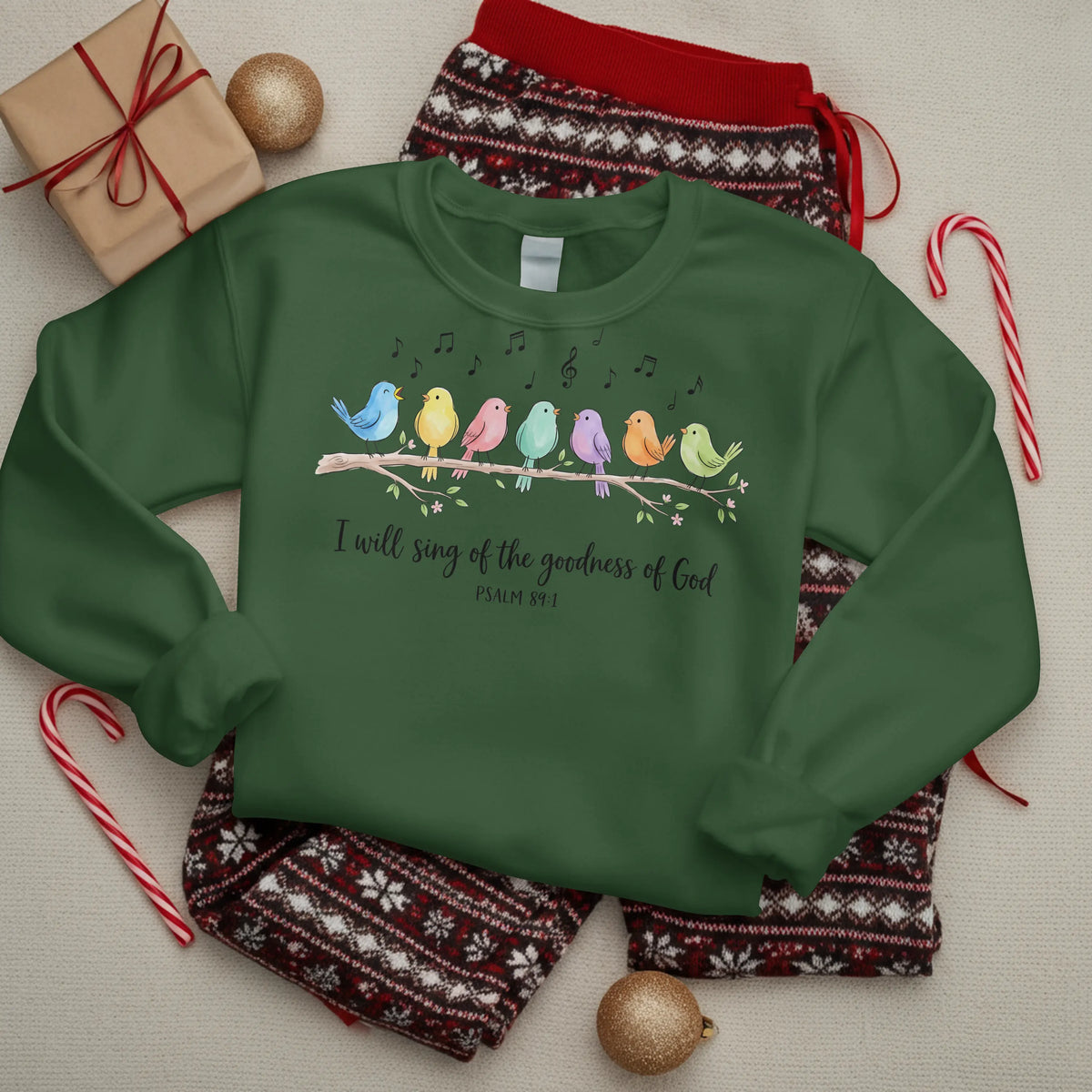 I will sing of the Goodness of God Birds Christian Sweatshirt -psalm 89:1 DuoCreationZ