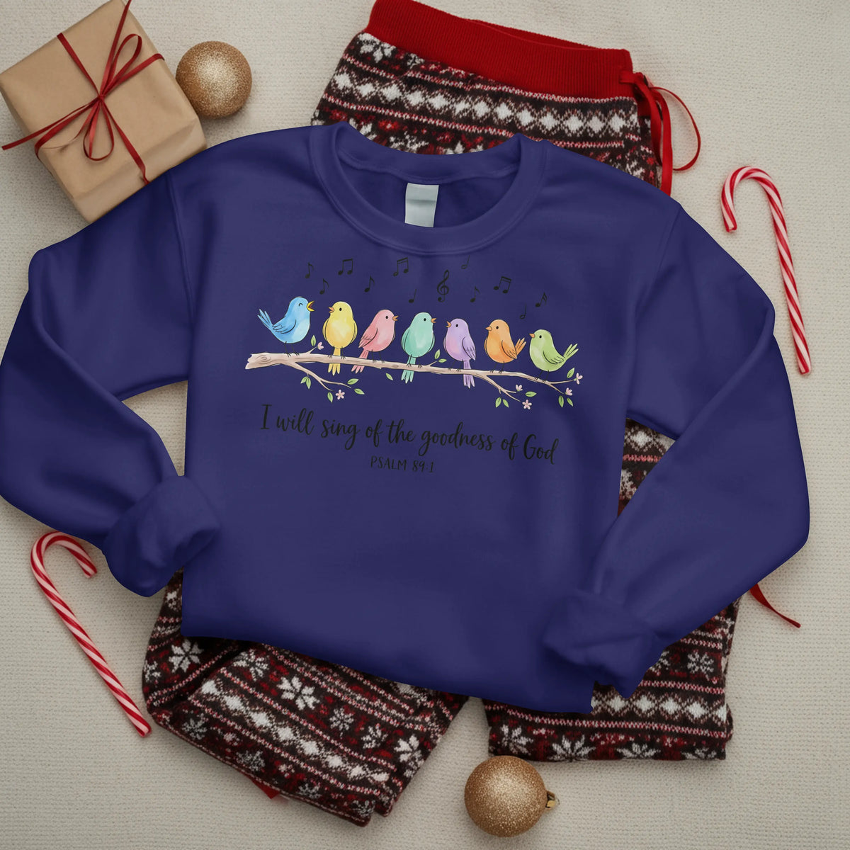 I will sing of the Goodness of God Birds Christian Sweatshirt -psalm 89:1 DuoCreationZ