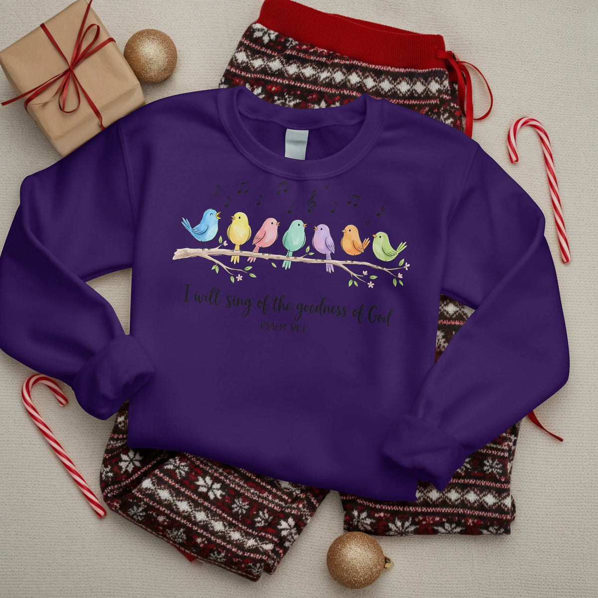 I will sing of the Goodness of God Birds Christian Sweatshirt -psalm 89:1 DuoCreationZ