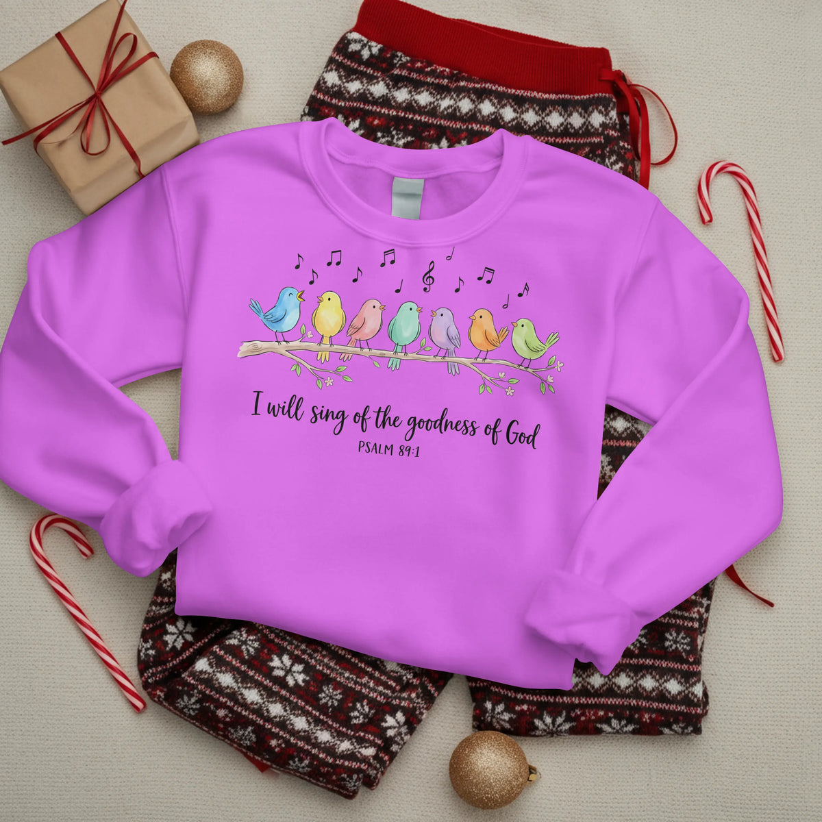 I will sing of the Goodness of God Birds Christian Sweatshirt -psalm 89:1 DuoCreationZ