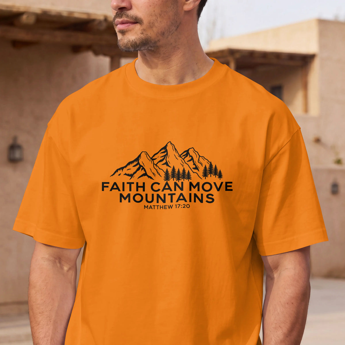 Christian T shirt, Faith Can Move Mountains, Crewneck for Women/Men, Church Staff Hoodie, Bible Verse Matthew 17:20 DuoCreationZ