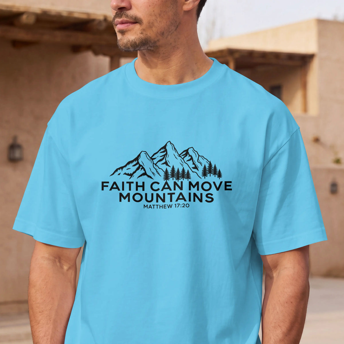 Christian T shirt, Faith Can Move Mountains, Crewneck for Women/Men, Church Staff Hoodie, Bible Verse Matthew 17:20 DuoCreationZ