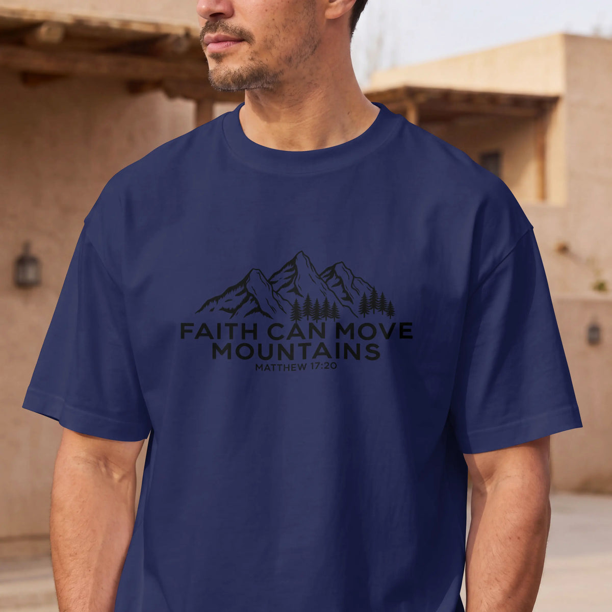 Christian T shirt, Faith Can Move Mountains, Crewneck for Women/Men, Church Staff Hoodie, Bible Verse Matthew 17:20 DuoCreationZ