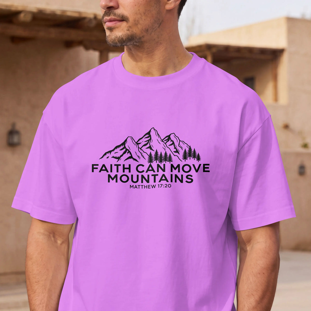 Christian T shirt, Faith Can Move Mountains, Crewneck for Women/Men, Church Staff Hoodie, Bible Verse Matthew 17:20 DuoCreationZ