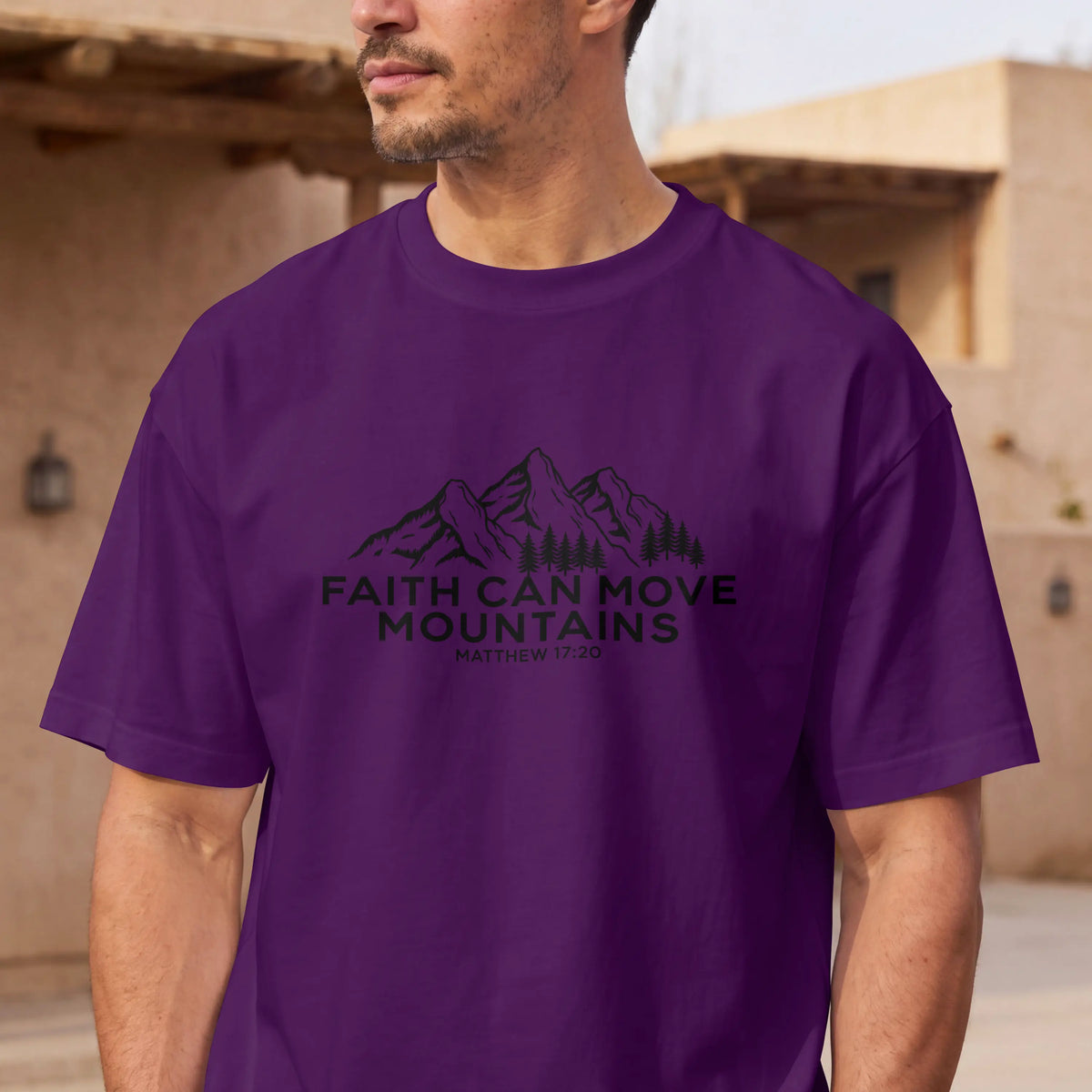 Christian T shirt, Faith Can Move Mountains, Crewneck for Women/Men, Church Staff Hoodie, Bible Verse Matthew 17:20 DuoCreationZ