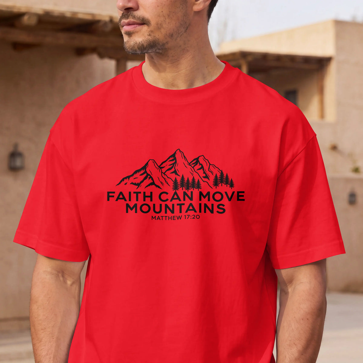 Christian T shirt, Faith Can Move Mountains, Crewneck for Women/Men, Church Staff Hoodie, Bible Verse Matthew 17:20 DuoCreationZ