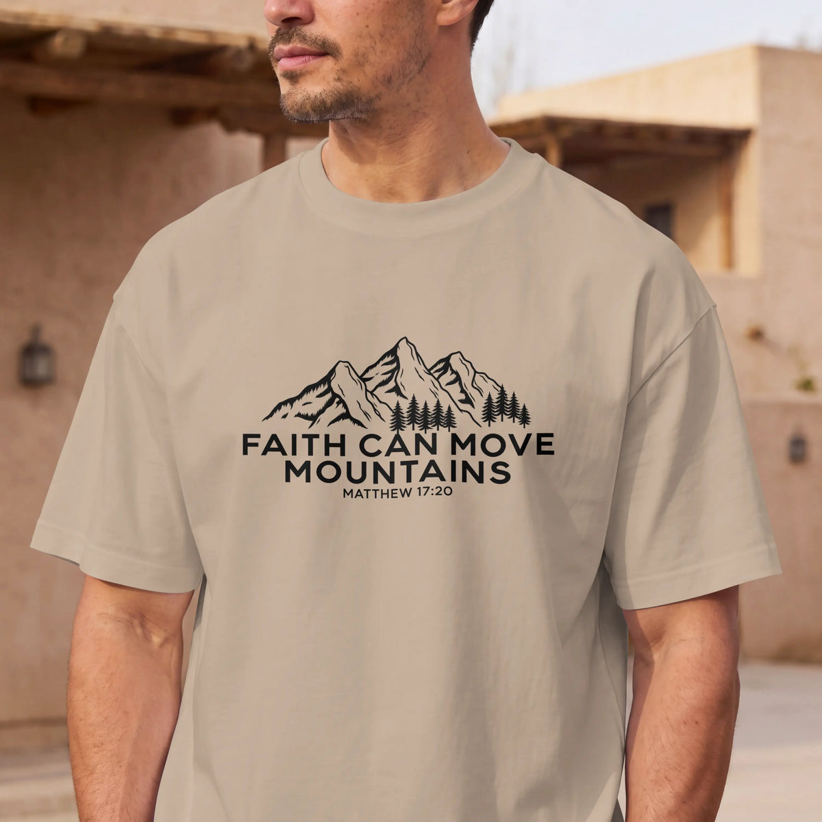 Christian T shirt, Faith Can Move Mountains, Crewneck for Women/Men, Church Staff Hoodie, Bible Verse Matthew 17:20 DuoCreationZ