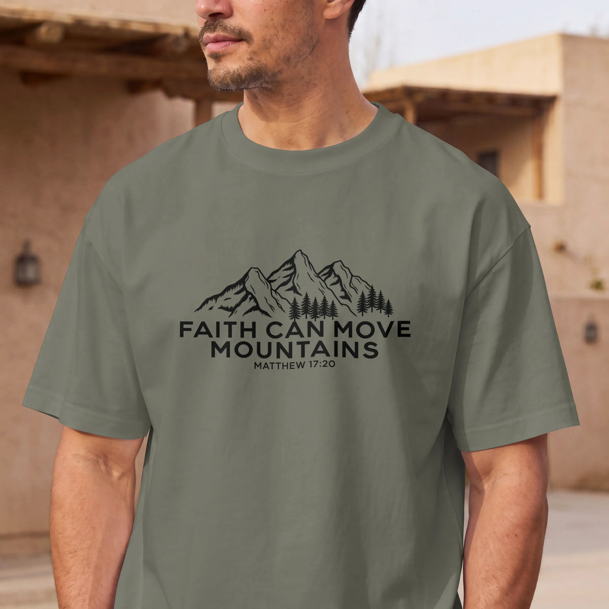 Christian T shirt, Faith Can Move Mountains, Crewneck for Women/Men, Church Staff Hoodie, Bible Verse Matthew 17:20 DuoCreationZ