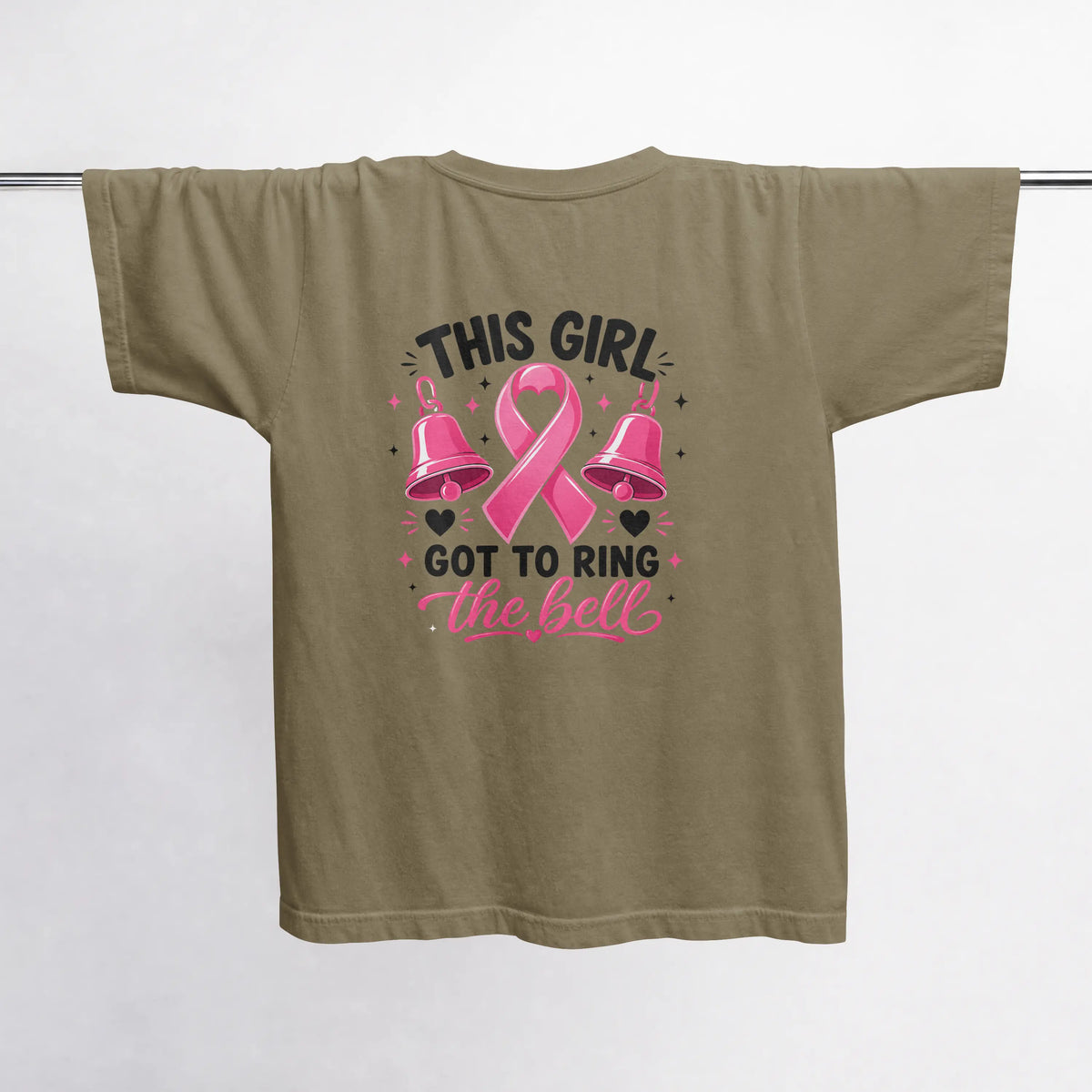 This Girl got to ring the bell pink Cancer Awareness Short Sleeve T Shirt. DuoCreationZ