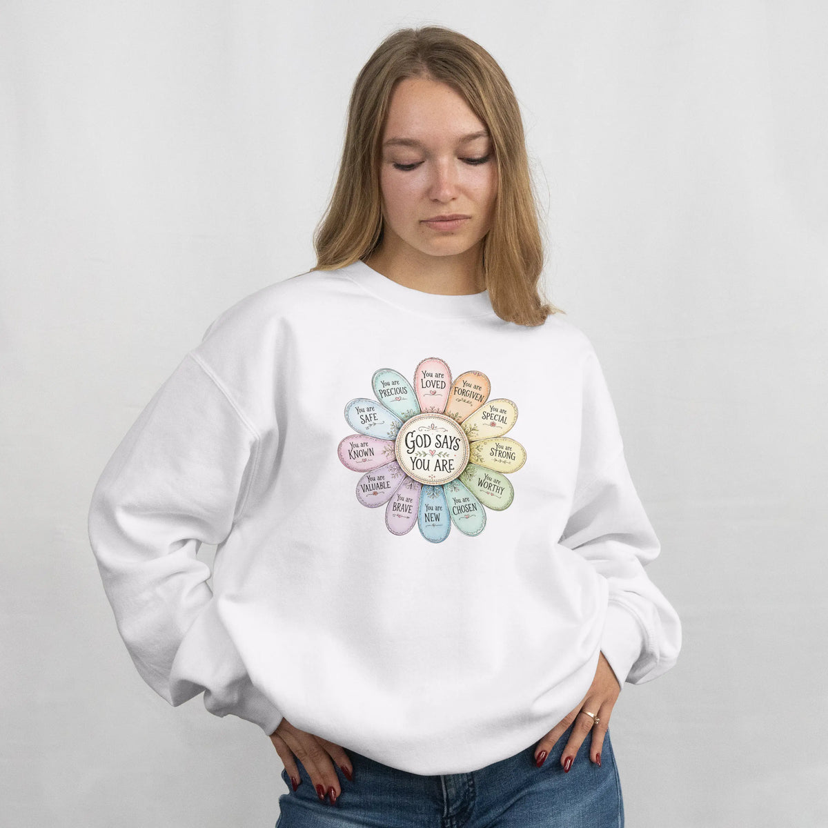 God Says You Are Christian Faith Sweatshirt. DuoCreationZ