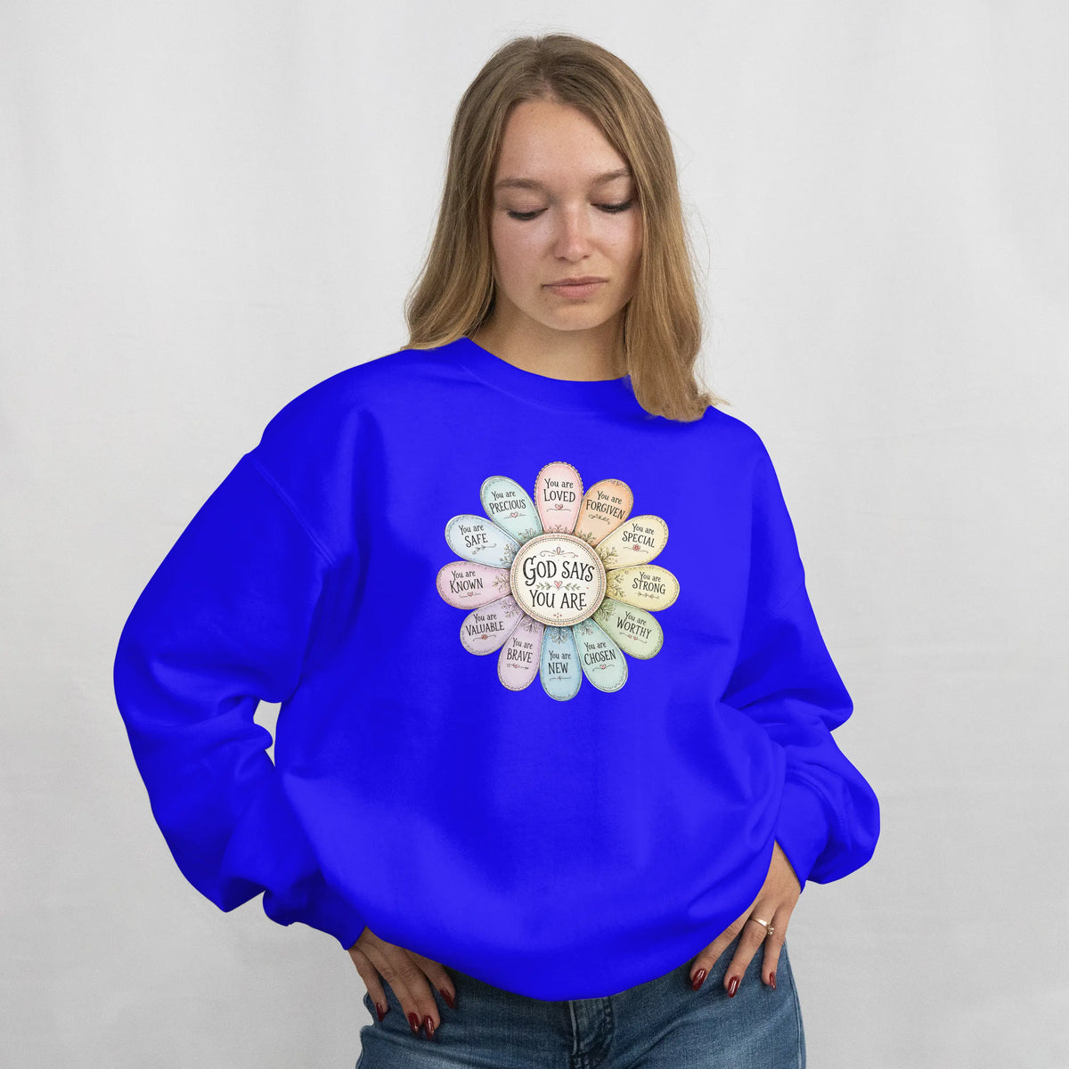 God Says You Are Christian Faith Sweatshirt. DuoCreationZ