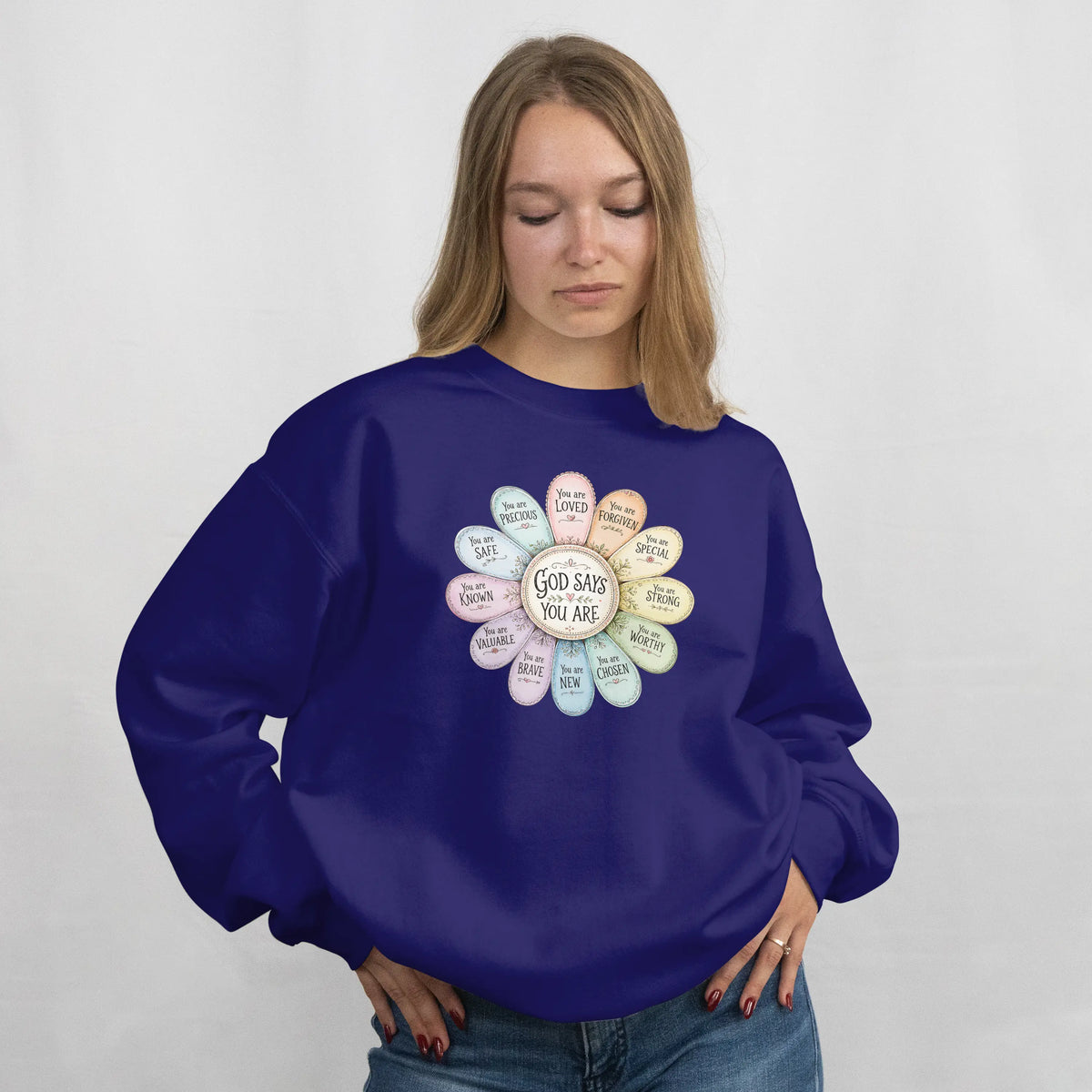 God Says You Are Christian Faith Sweatshirt. DuoCreationZ