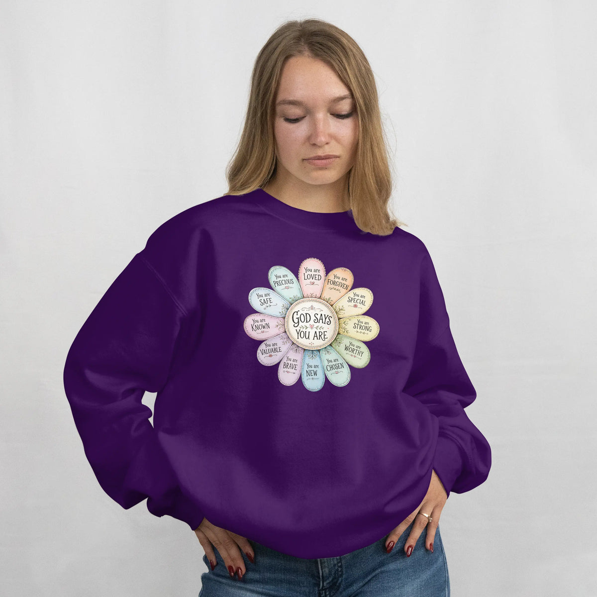 God Says You Are Christian Faith Sweatshirt. DuoCreationZ