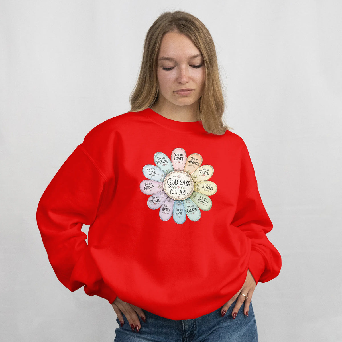 God Says You Are Christian Faith Sweatshirt. DuoCreationZ