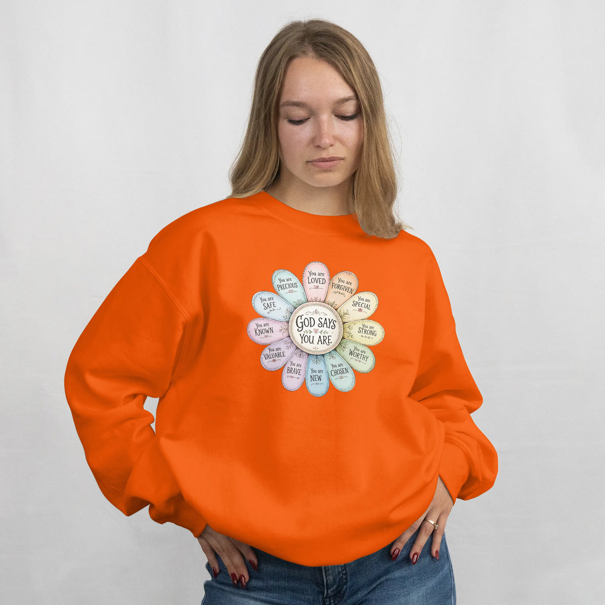 God Says You Are Christian Faith Sweatshirt. DuoCreationZ