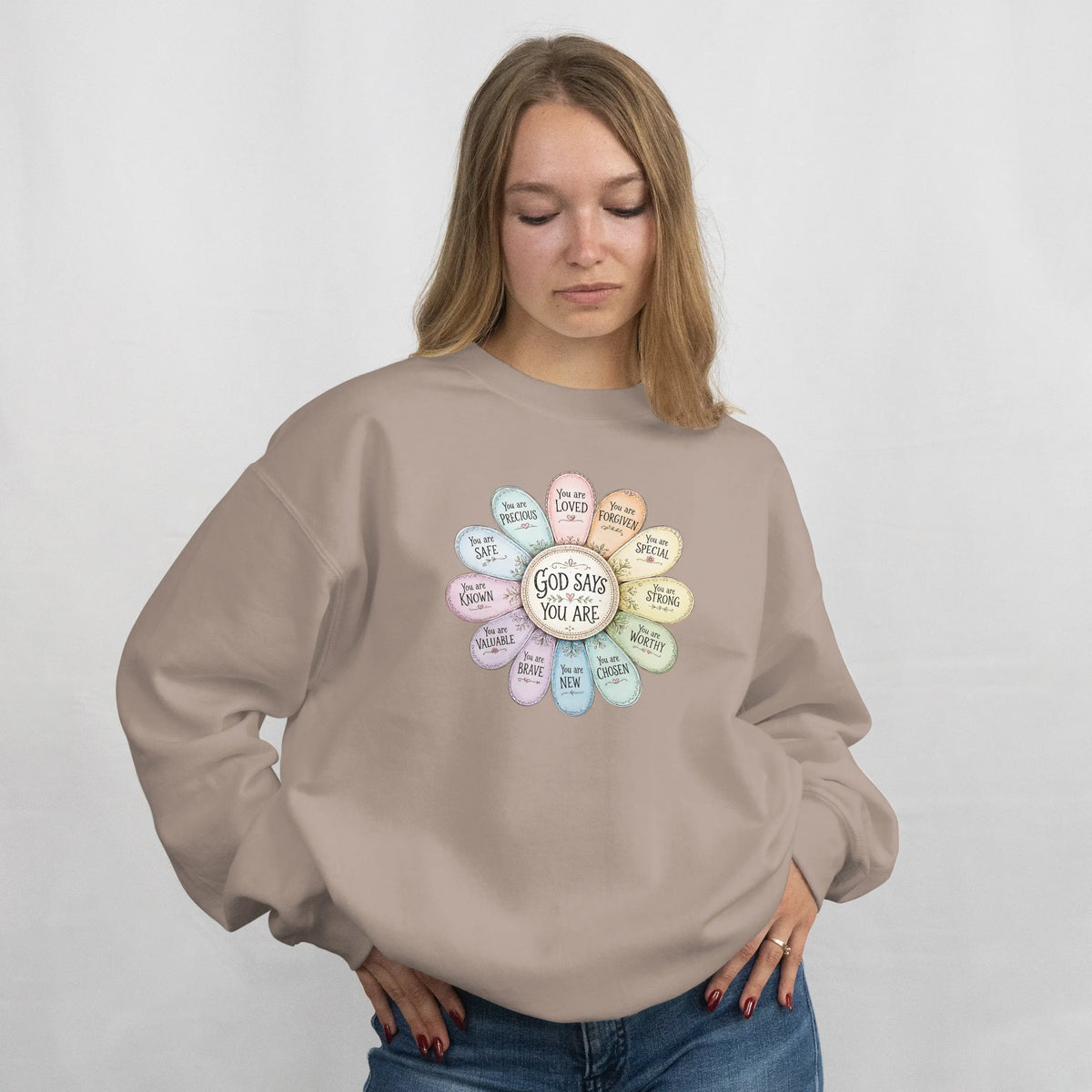 God Says You Are Christian Faith Sweatshirt. DuoCreationZ