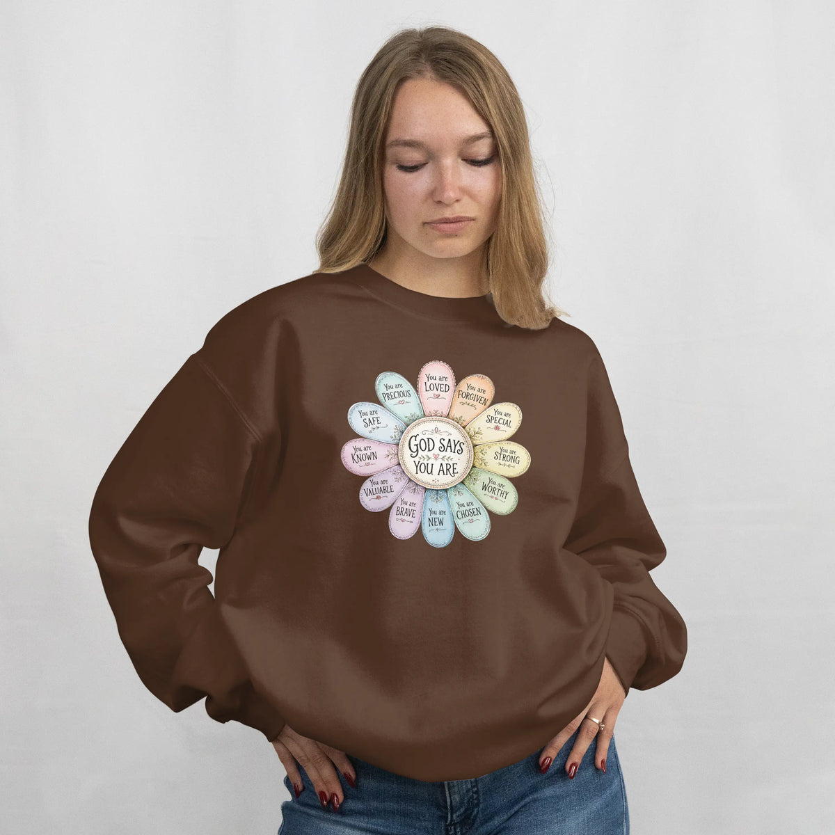 God Says You Are Christian Faith Sweatshirt. DuoCreationZ