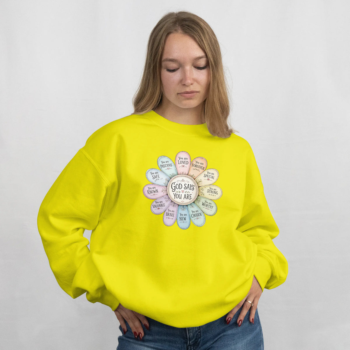 God Says You Are Christian Faith Sweatshirt. DuoCreationZ