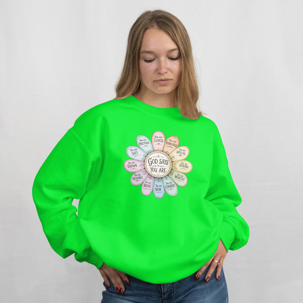 God Says You Are Christian Faith Sweatshirt. DuoCreationZ