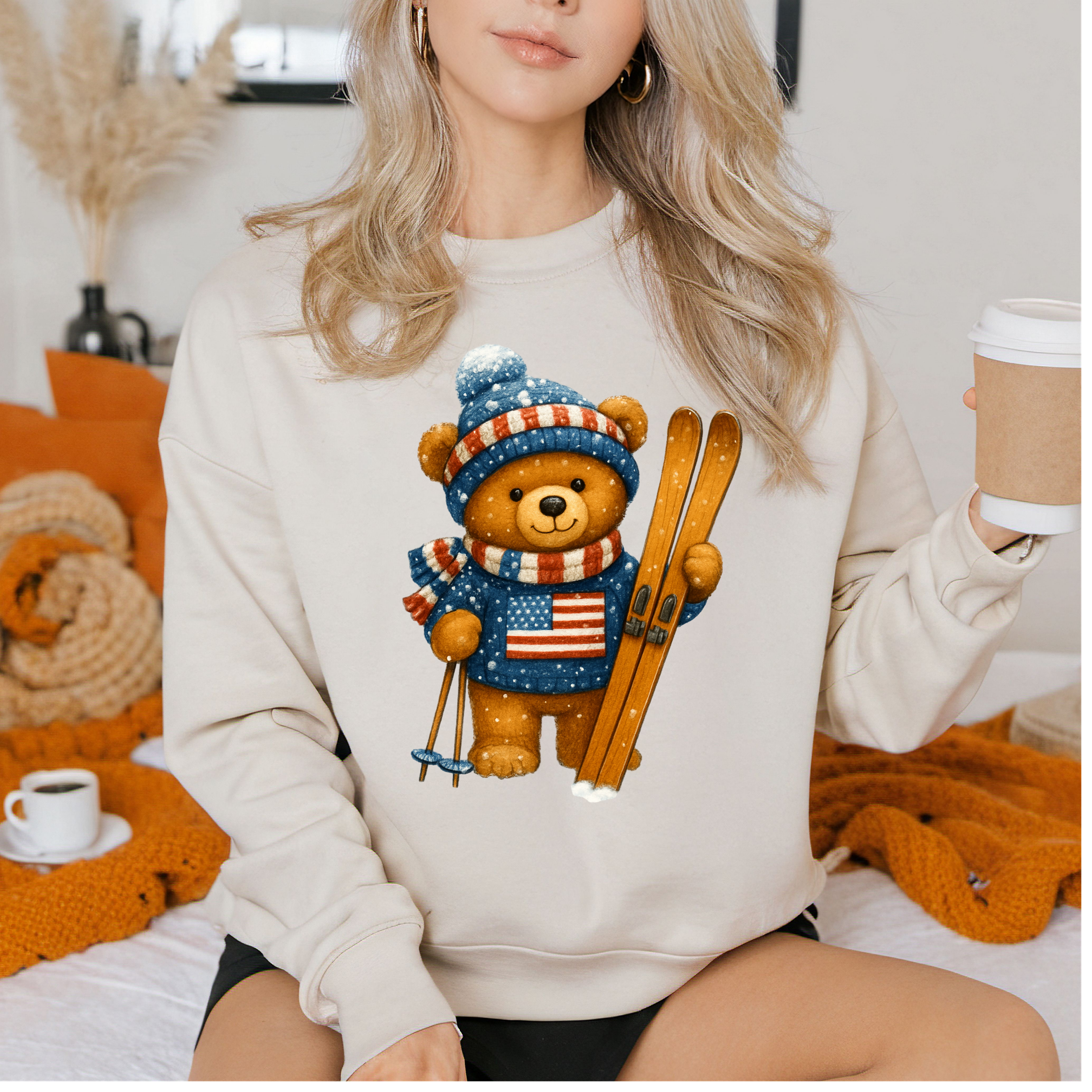 USA Winter Sports Sweatshirt, 2026 Winter Crewneck, Patriotic Skiing Games Fleece