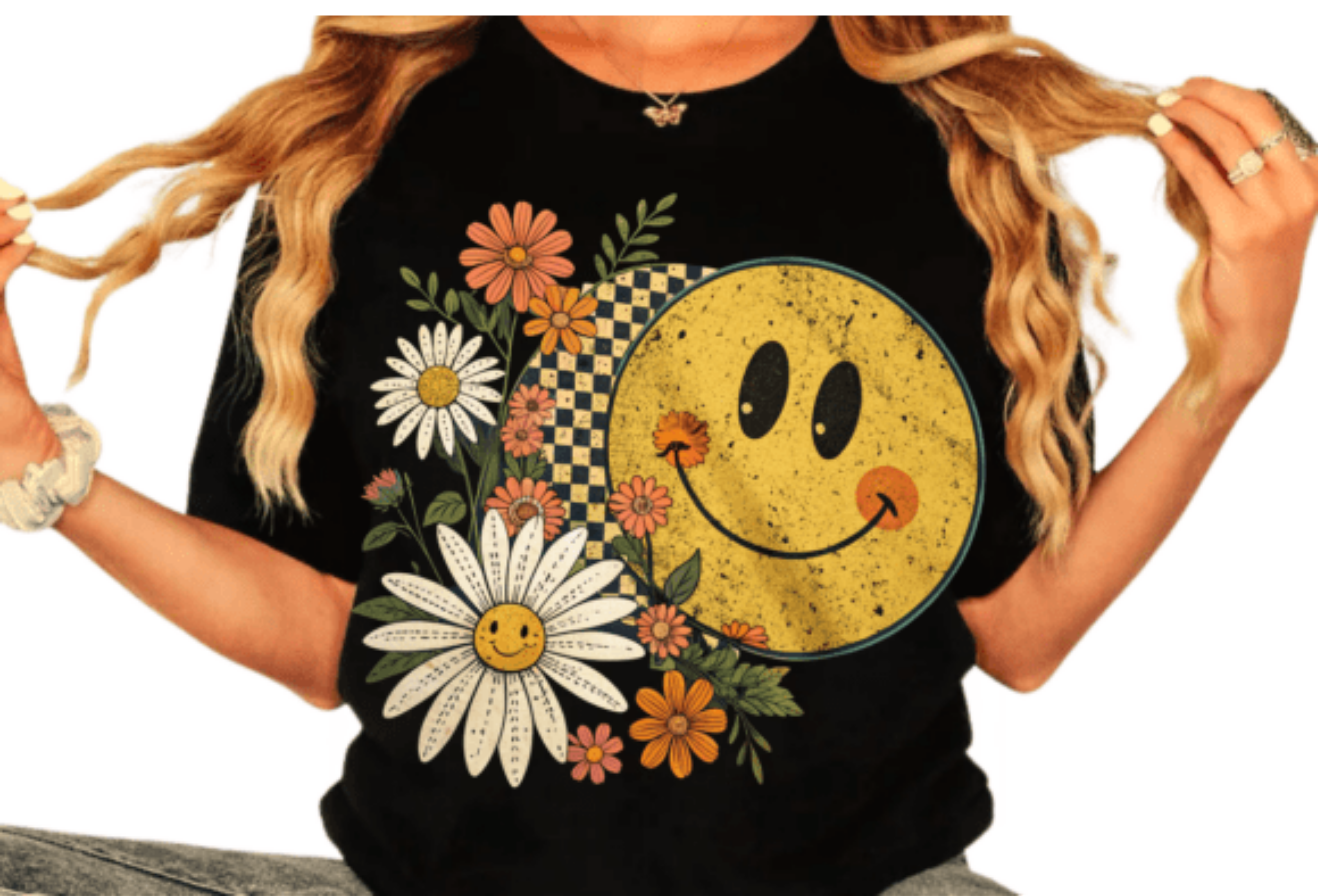 Floral Fall Smiley Face T Shirt