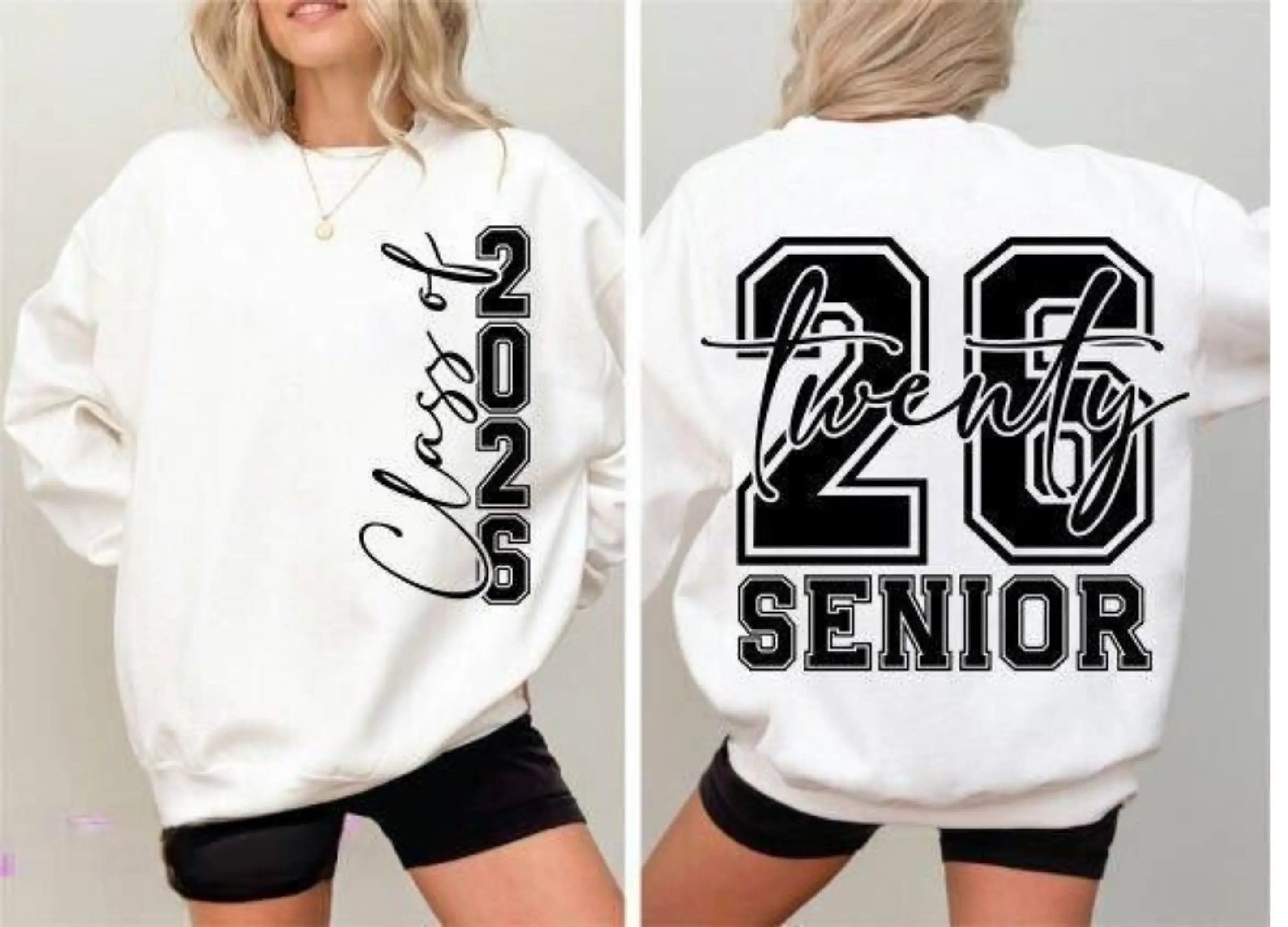 Senior 2026 Graphic Sweatshirt, DuoCreationZ