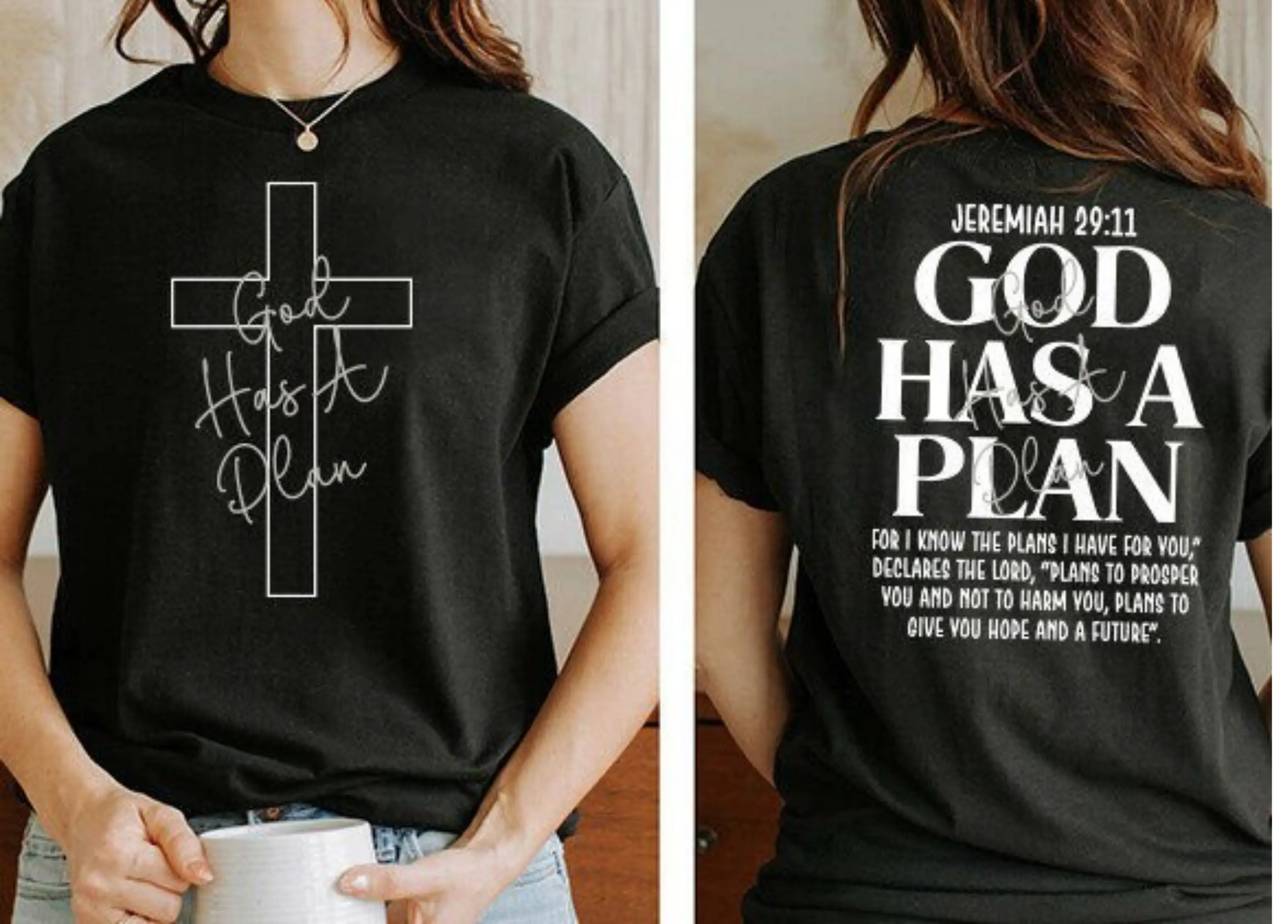 God has a plan graphic t shirt DuoCreationZ