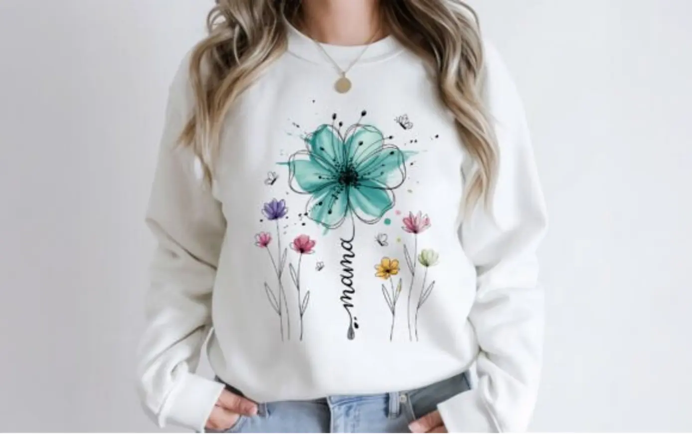 Boho Floral Mama graphic sweatshirt, Mother's Day Gift, Spring Mama Shirt, Flowers Mama Shirt, Nature Lover Mom Gift DuoCreationZ