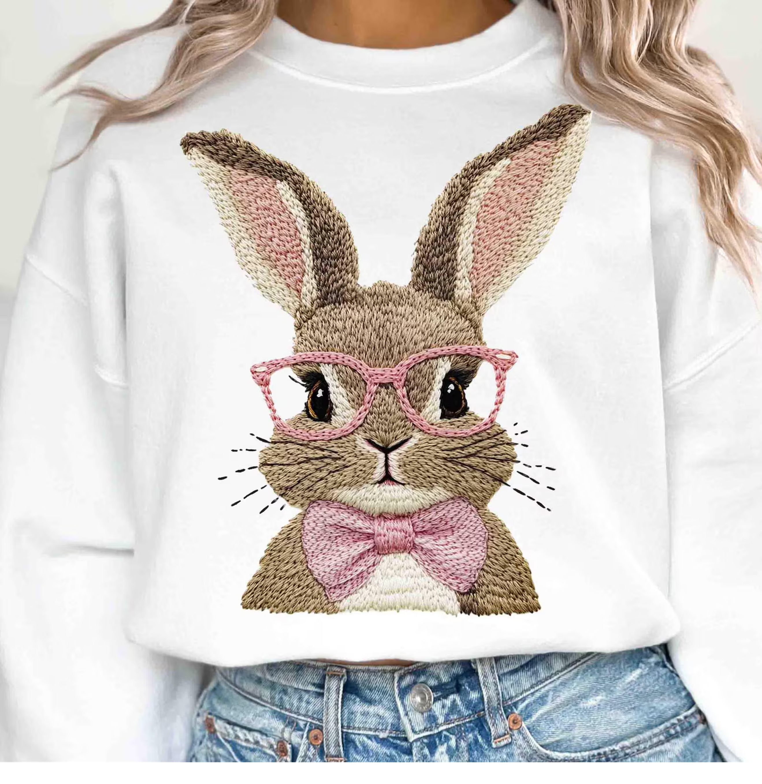 Retro Easter Bunny Vintage Happy Easter, Funny Easter Bunny Sunglasses sweatshirt