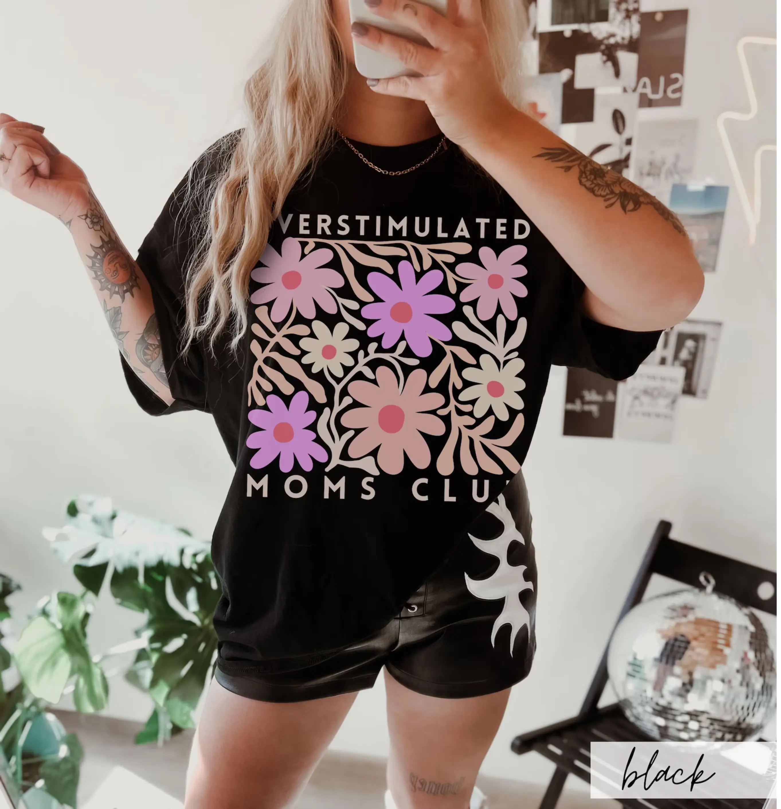 Overstimulated Moms Club Shirt: Floral Mama Tee Shirt DuoCreationZ