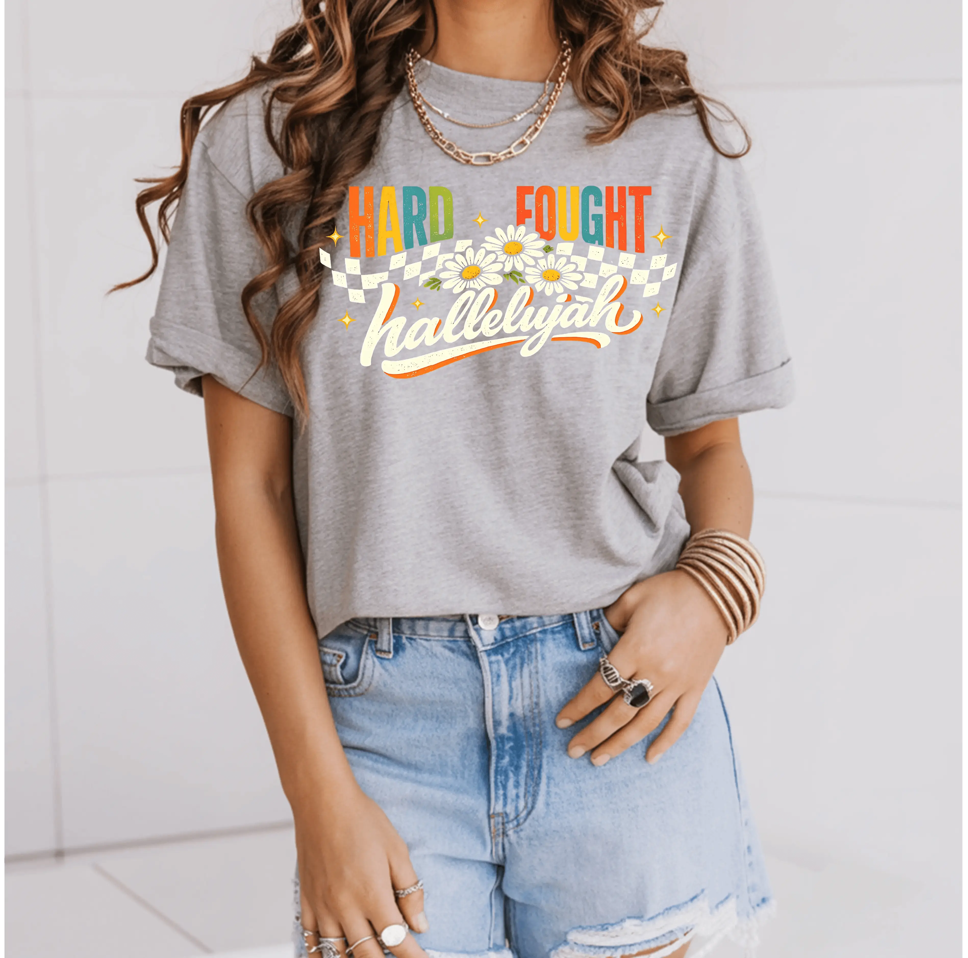 Retro Hard-Fought Hallelujah Faith T Shirt DuoCreationZ