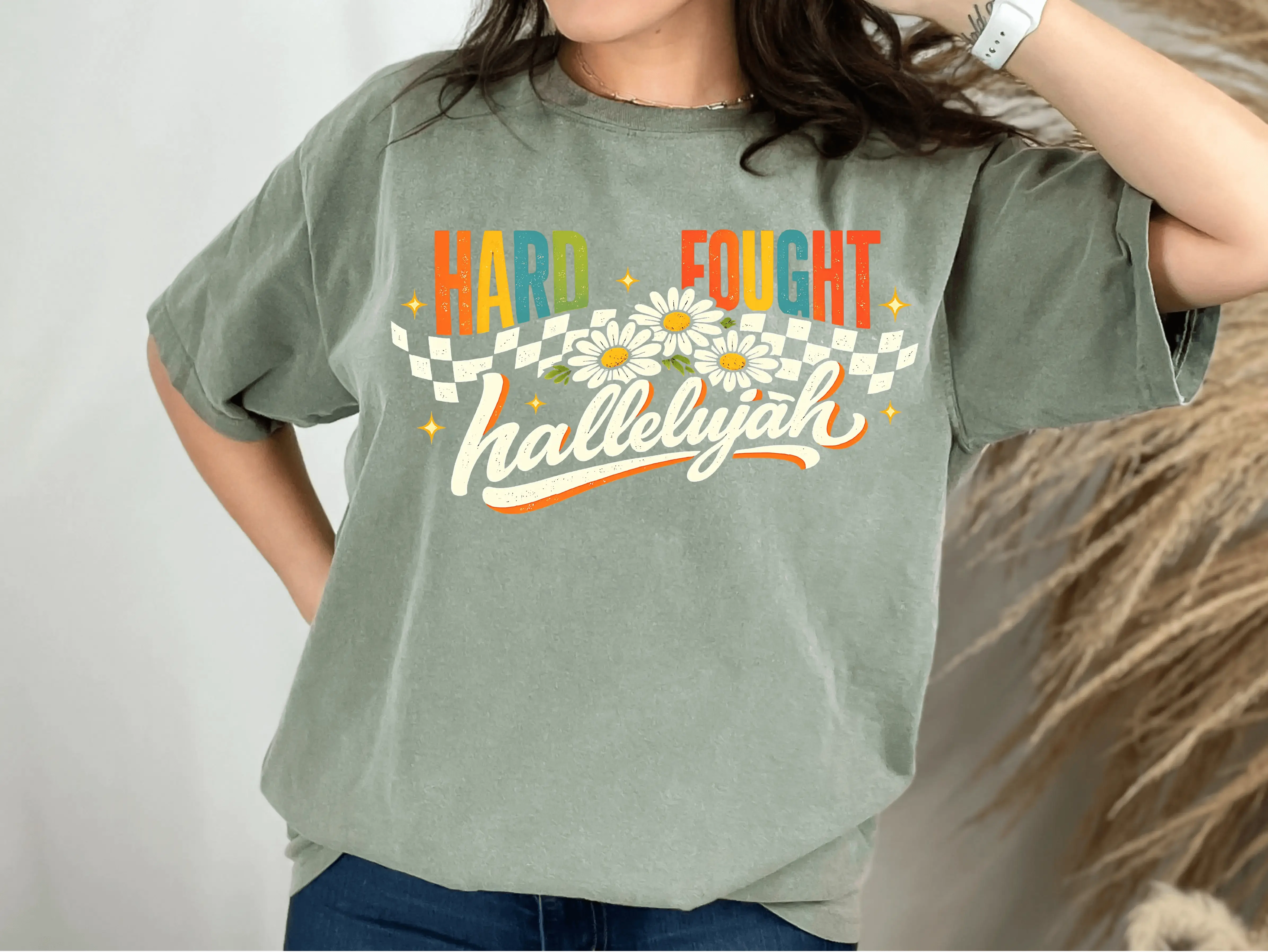 Retro Hard-Fought Hallelujah Faith T Shirt DuoCreationZ