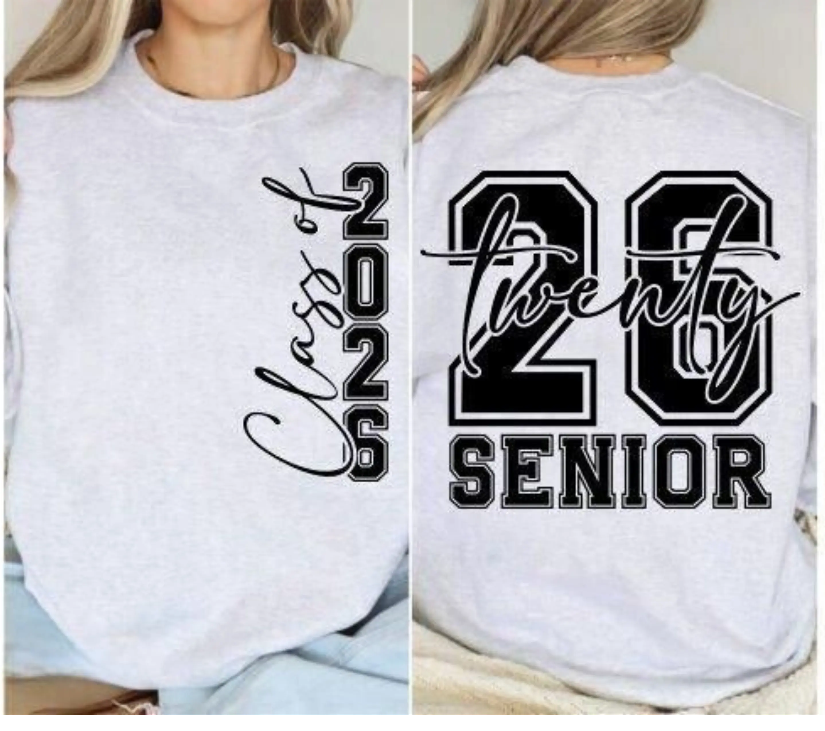 Senior 2026 Graphic Sweatshirt, DuoCreationZ