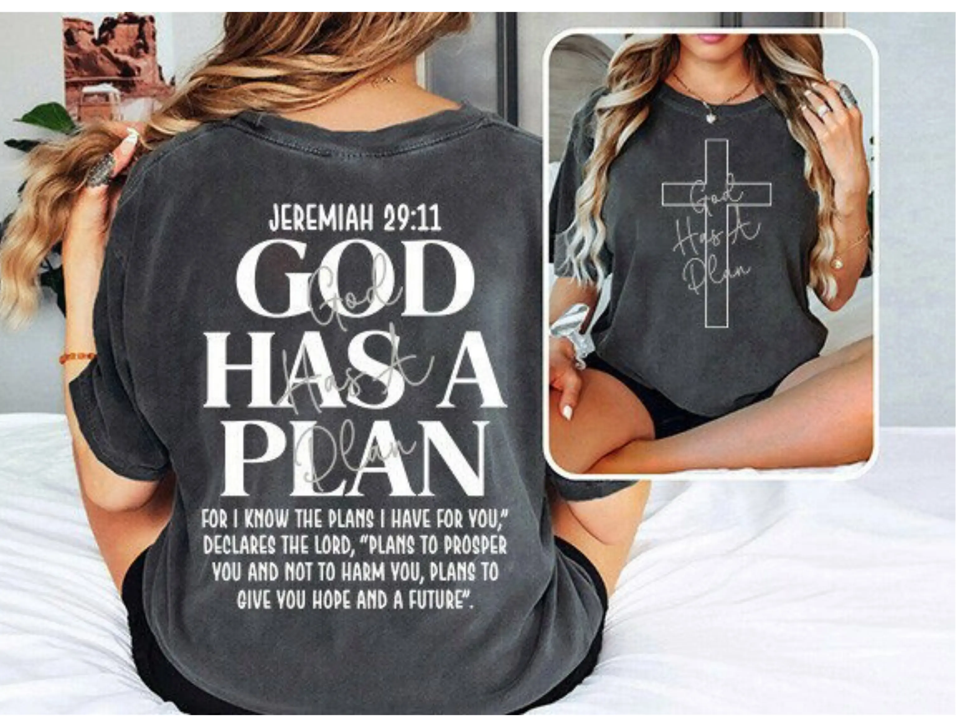 God has a plan graphic t shirt DuoCreationZ