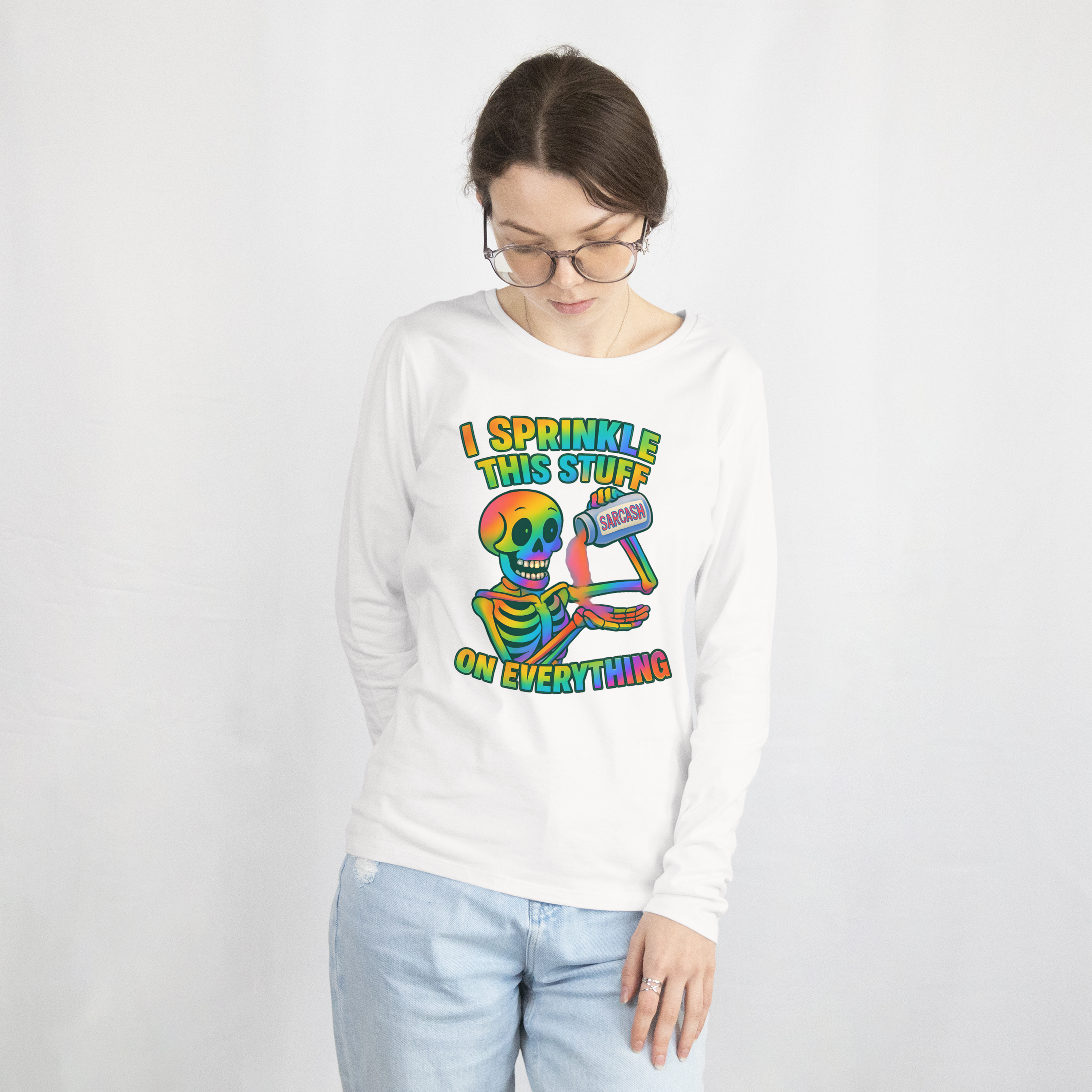Long Sleeve Rainbow Skeleton