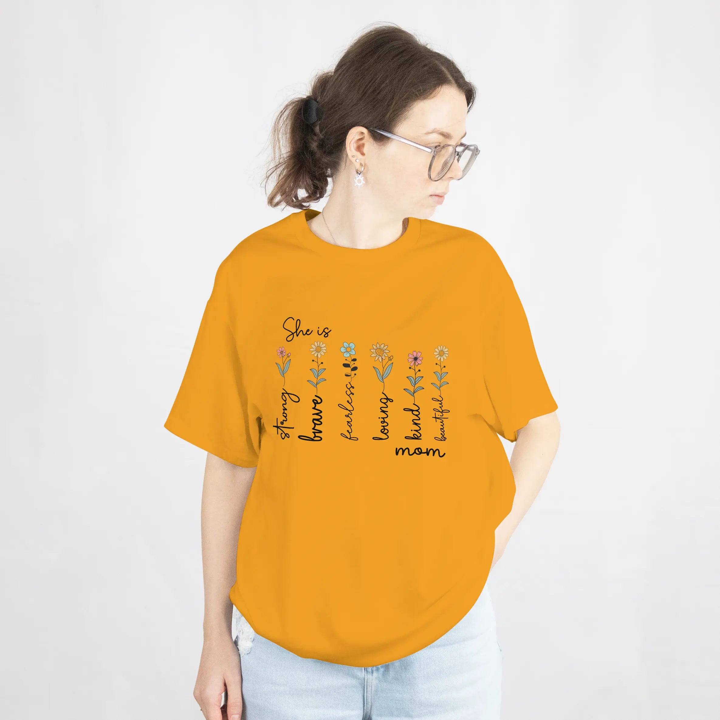 Mother's Day – She is Strong Brave Graphic T Shirt DuoCreationZ