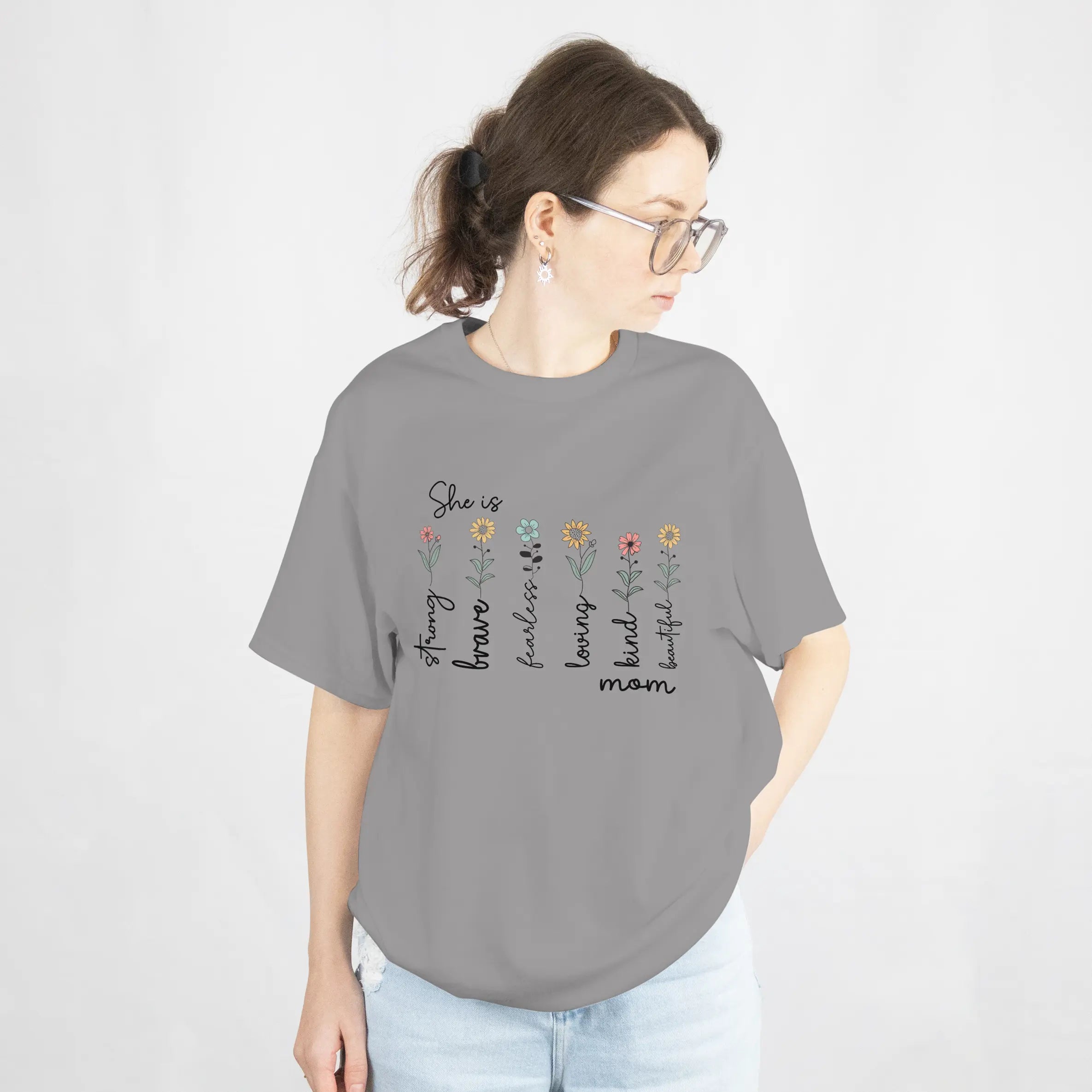 Mother's Day – She is Strong Brave Graphic T Shirt DuoCreationZ