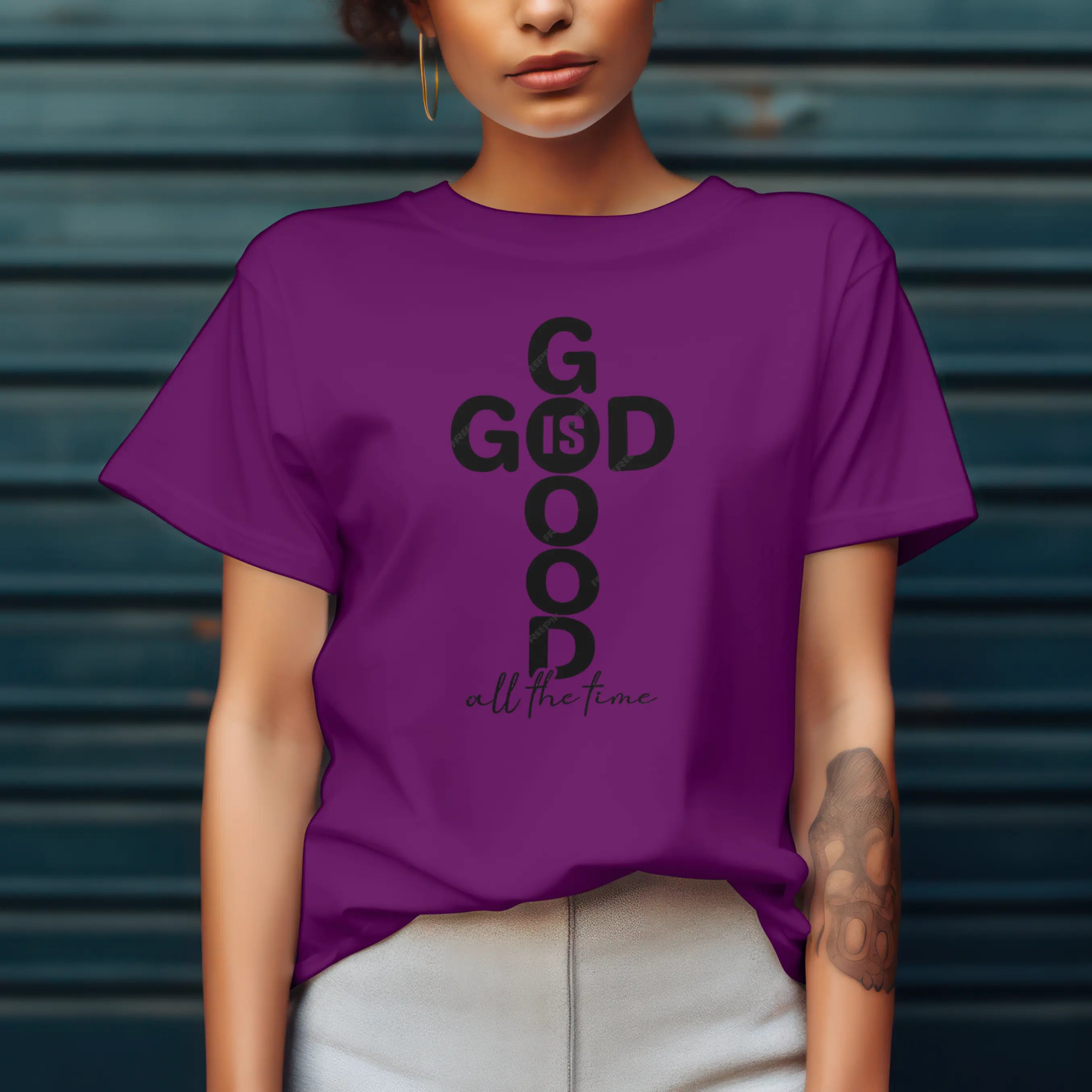 God Is Good Christian Cross graphic t-shirt DuoCreationZ