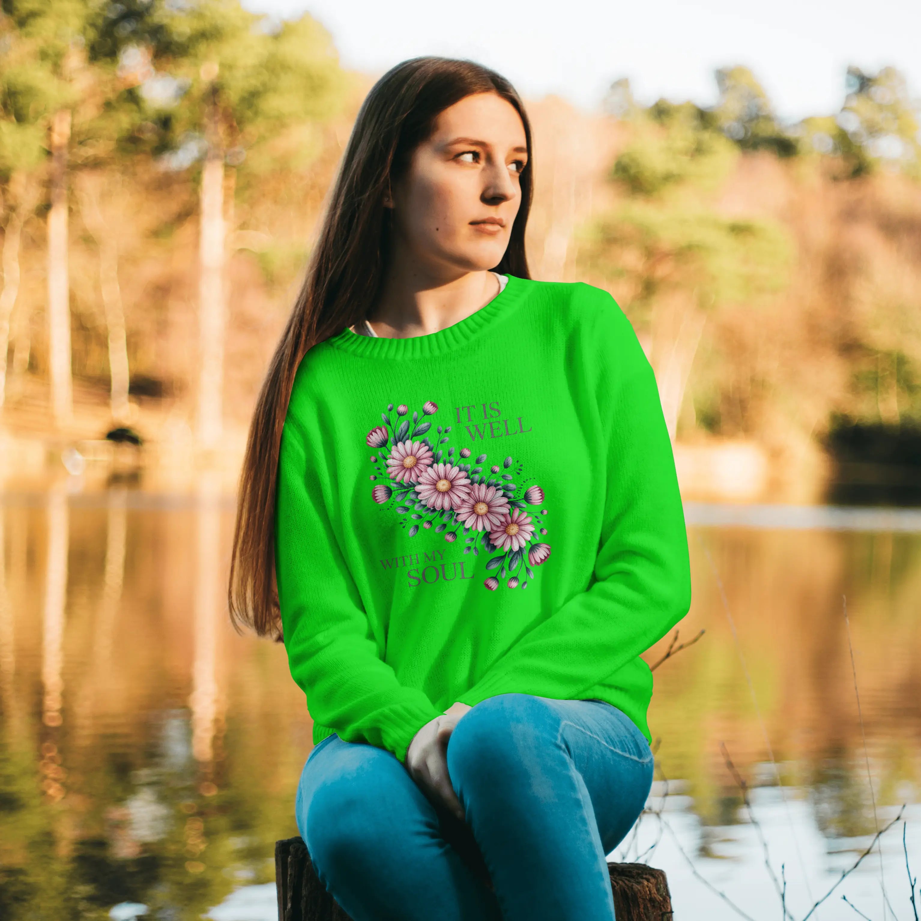 It is Well with My Soul Floral Graphic Sweatshirt DuoCreationZ