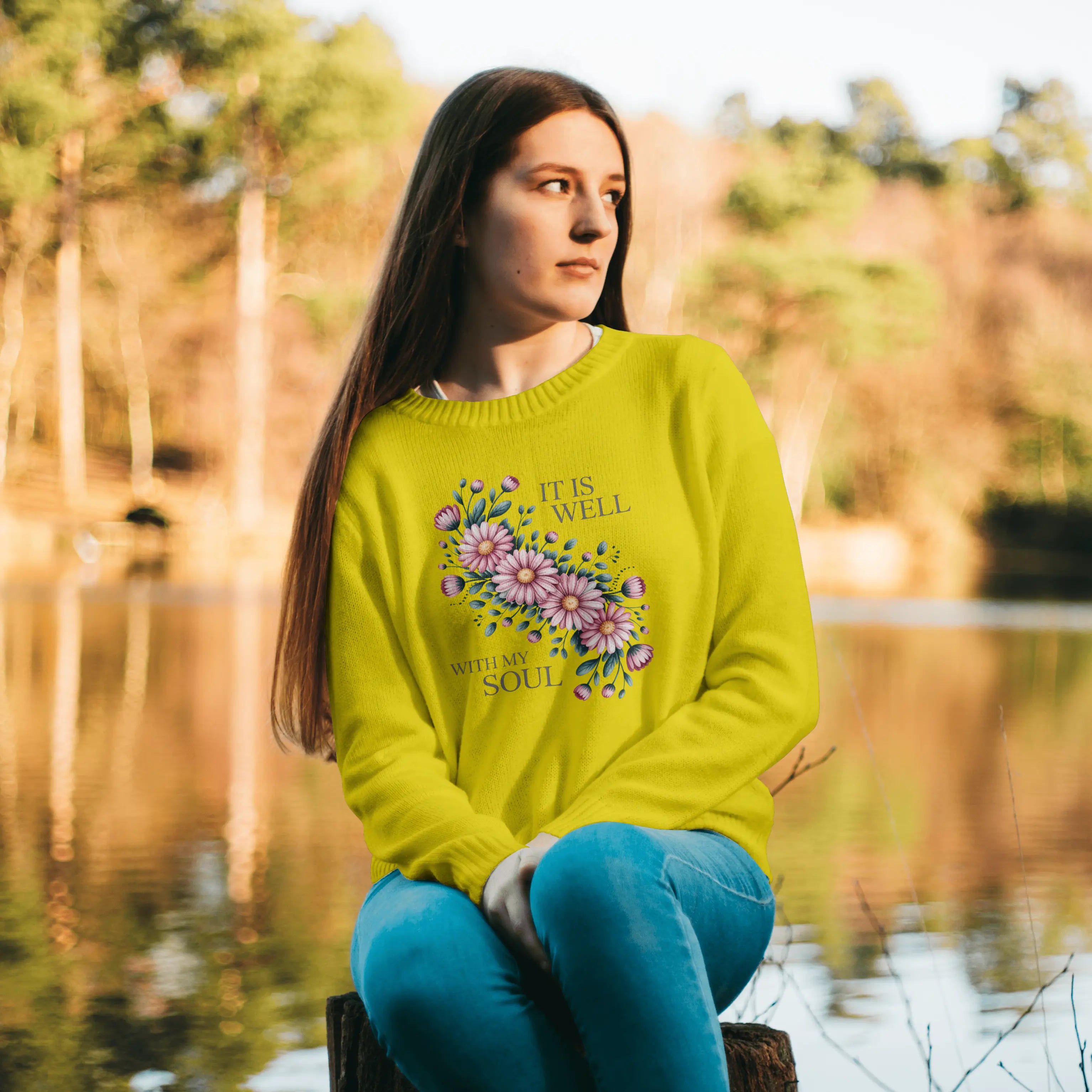 It is Well with My Soul Floral Graphic Sweatshirt DuoCreationZ
