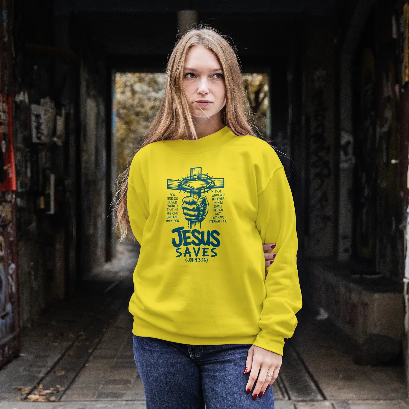 Jesus saves John 3:16 sweatshirt DuoCreationZ