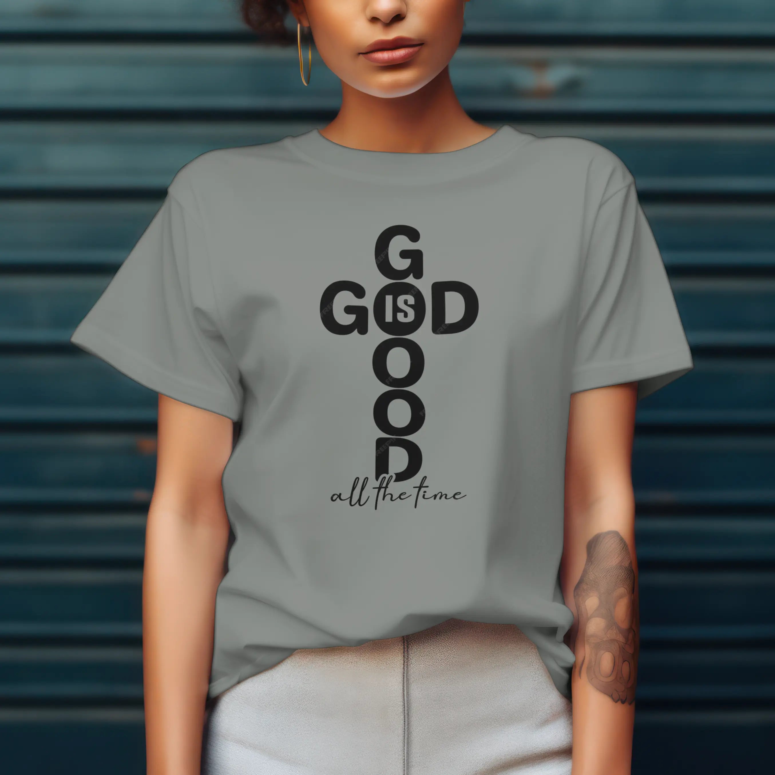 God Is Good Christian Cross graphic t-shirt DuoCreationZ