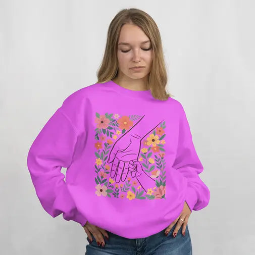 Boho Floral Mom Mother's Day Graphic sweatshirt DuoCreationZ