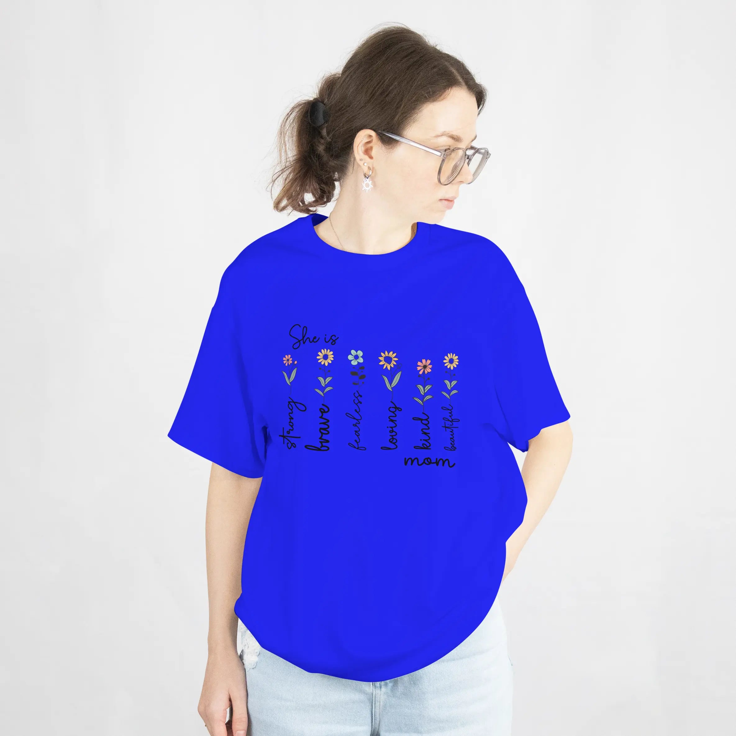 Mother's Day – She is Strong Brave Graphic T Shirt DuoCreationZ