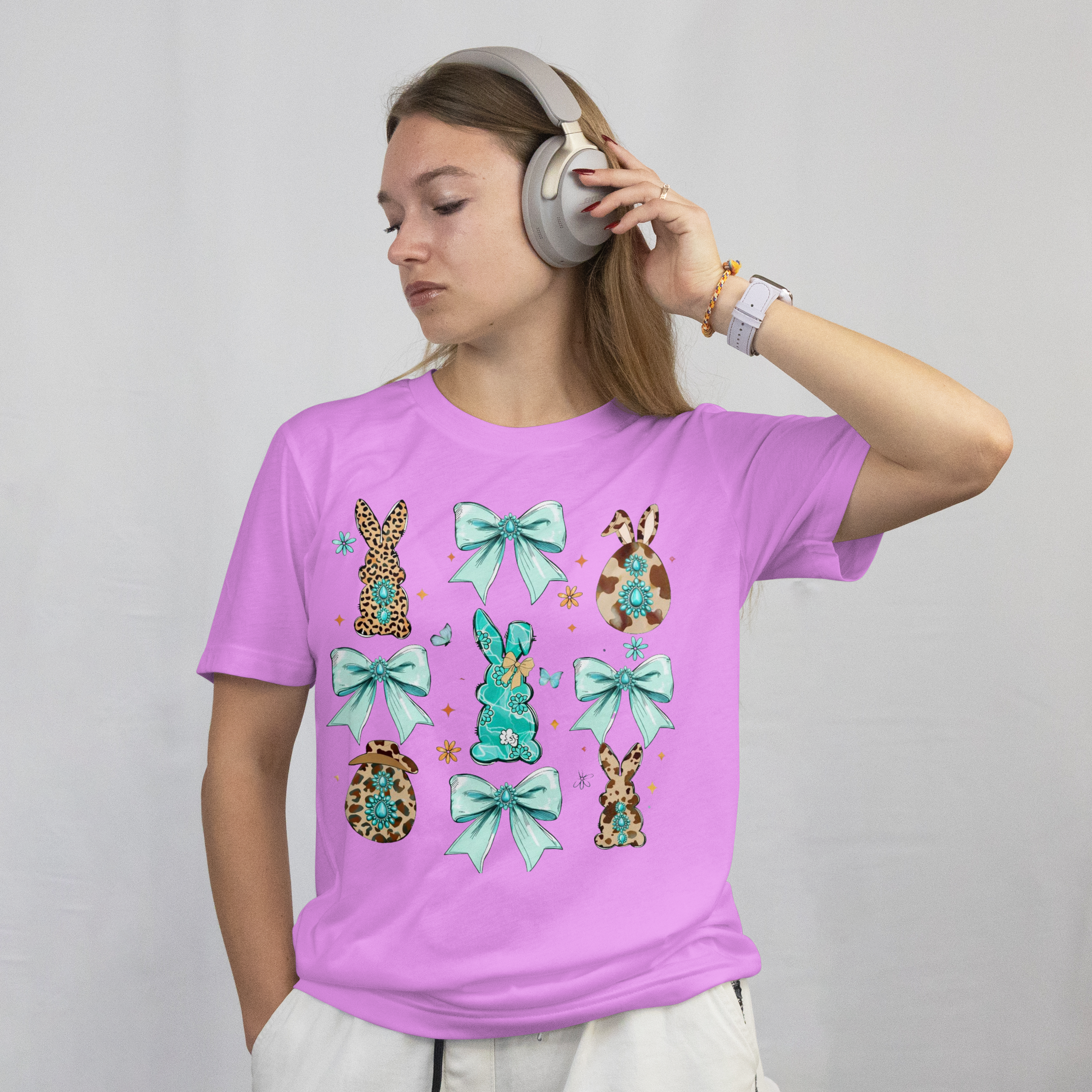 Western Easter Bunny, Coquette Cowgirl Easter Country Easter Cowhide Eggs T Shirt