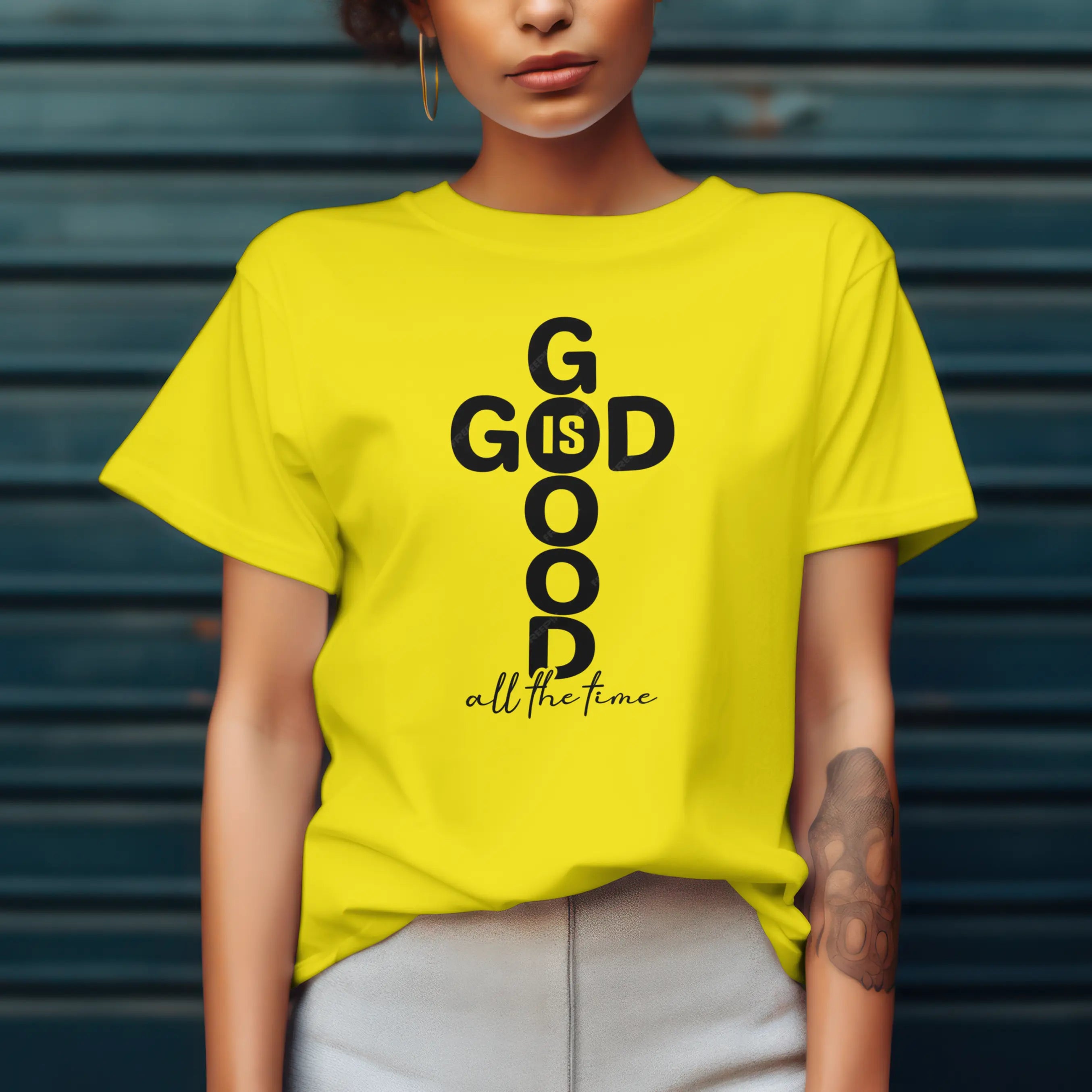 God Is Good Christian Cross graphic t-shirt DuoCreationZ