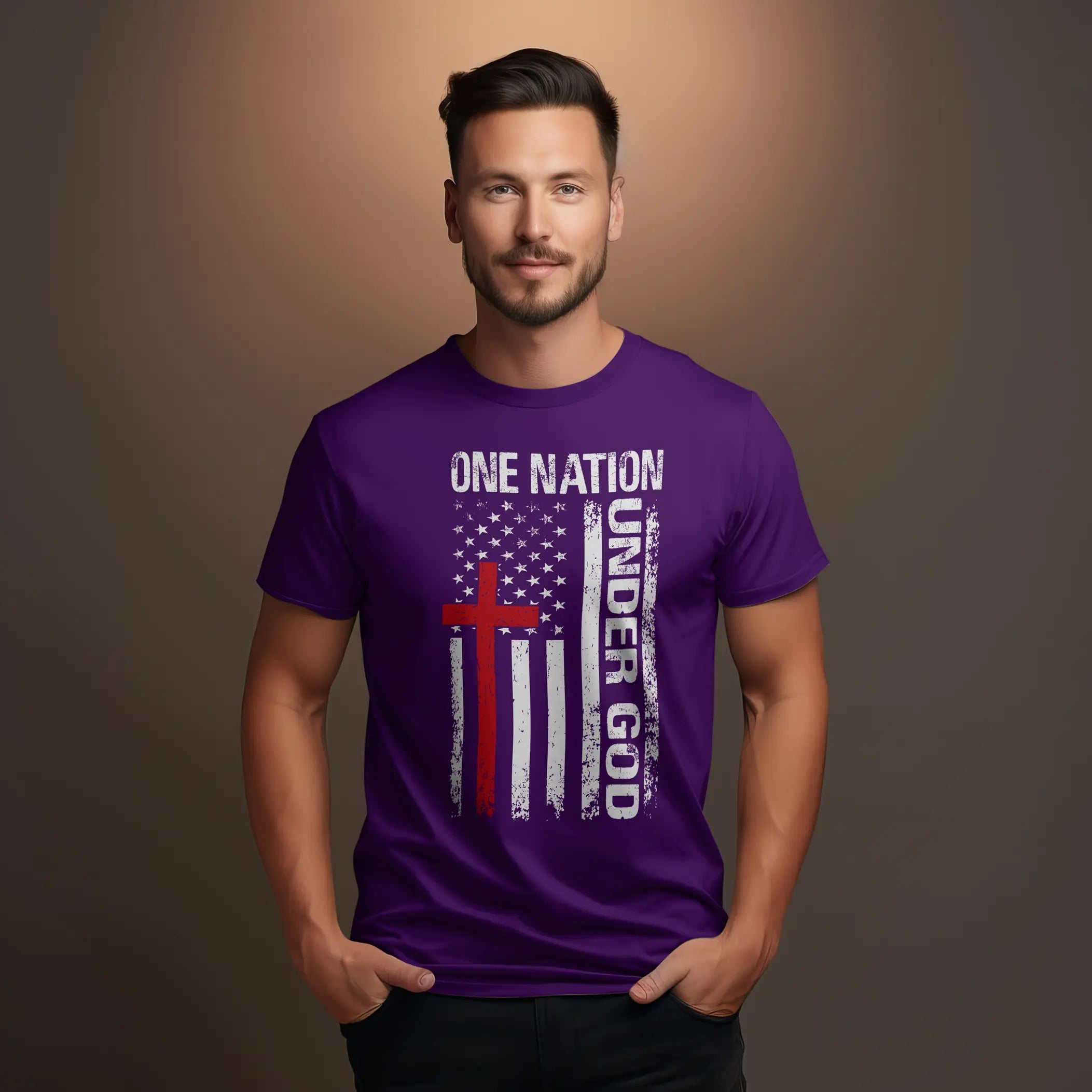 One Nation under God flag graphic tee shirt DuoCreationZ