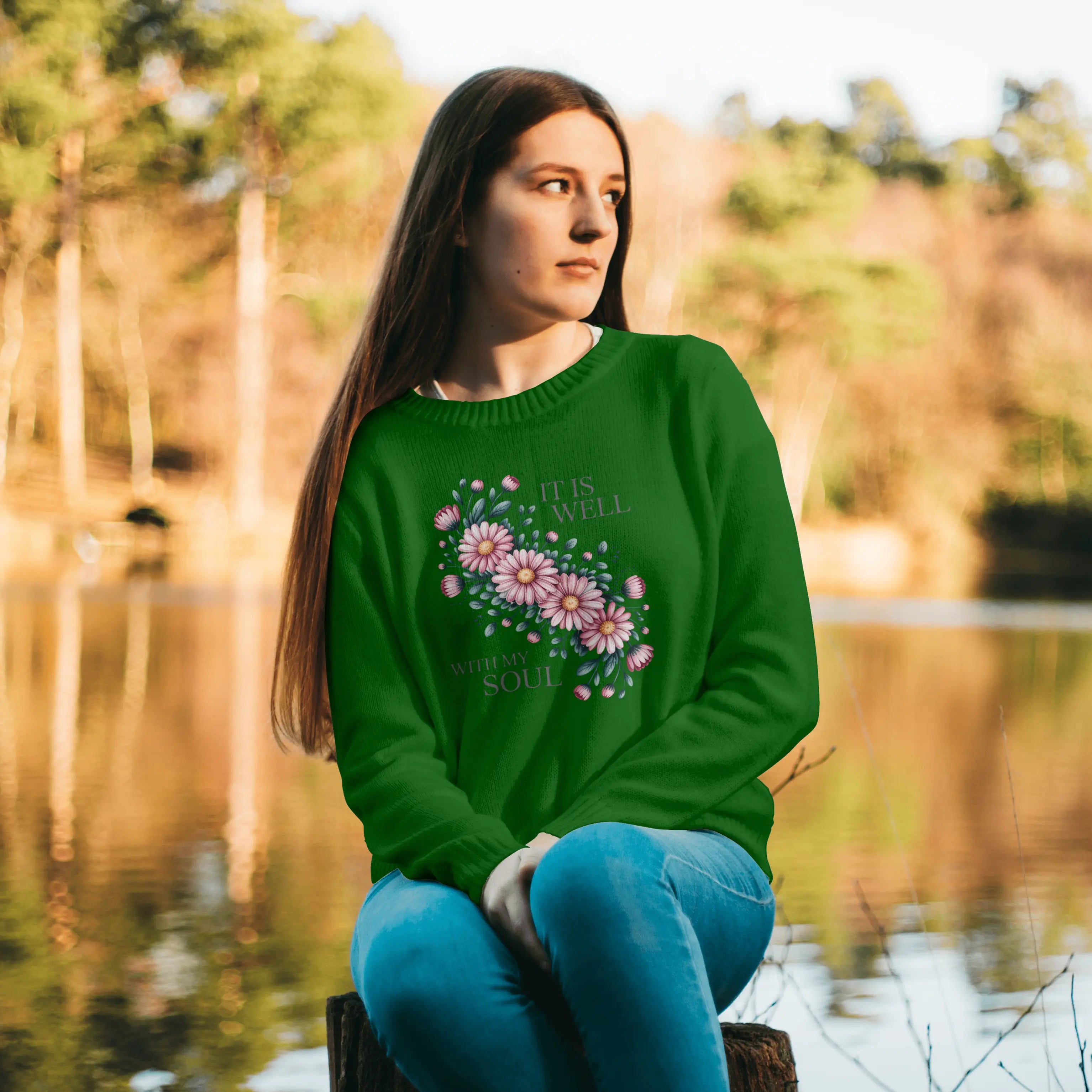It is Well with My Soul Floral Graphic Sweatshirt DuoCreationZ